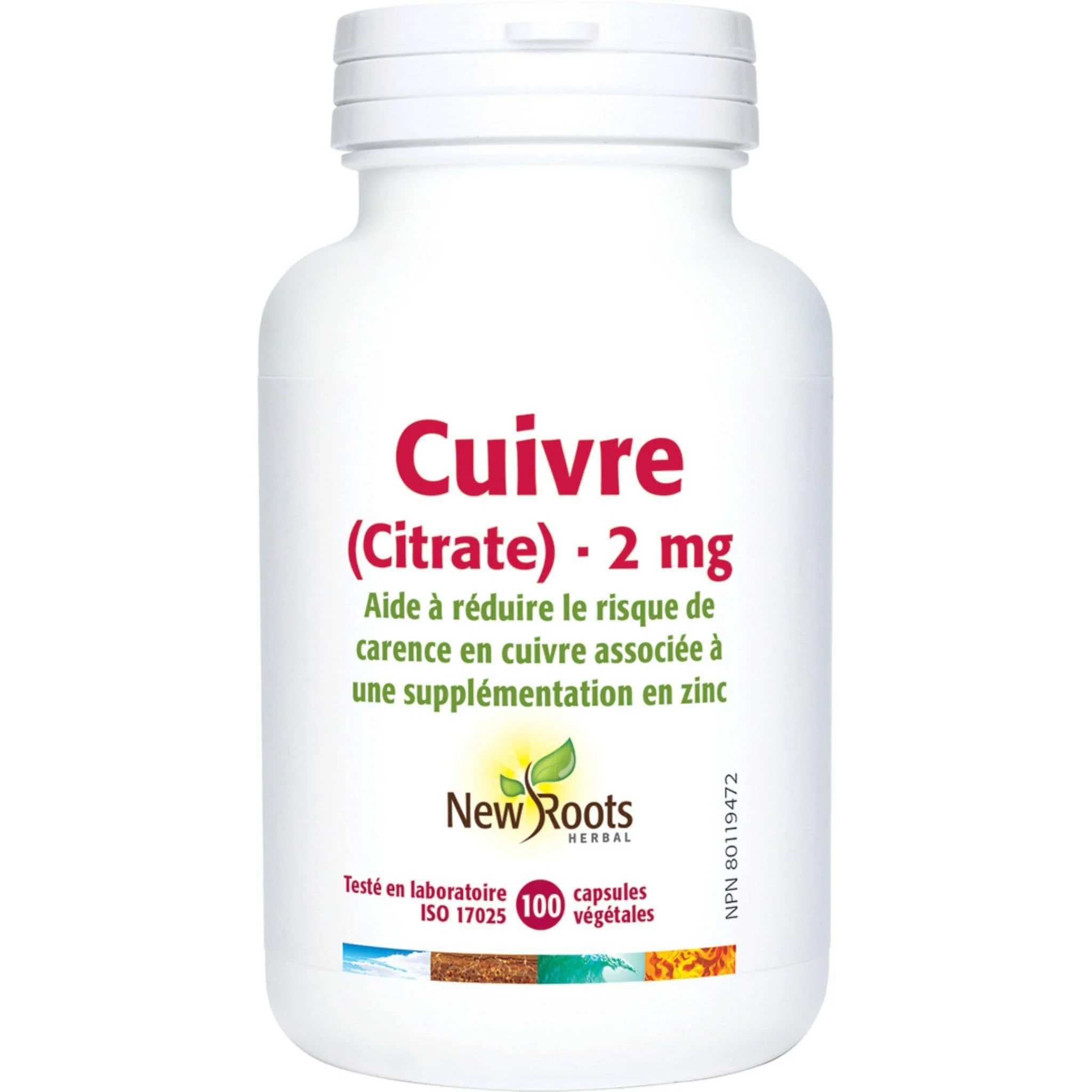 New Roots Copper Citrate 2mg, 100 Vegetable Capsules - Image 2