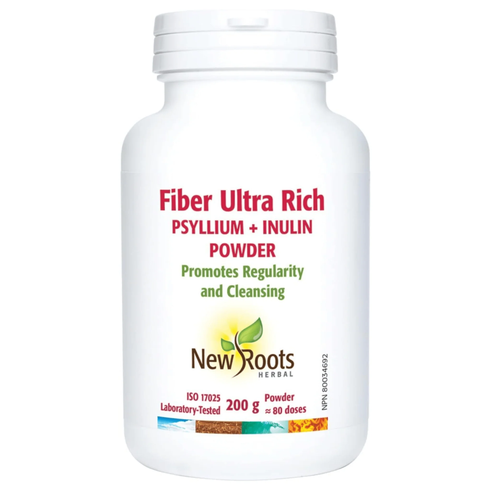 New Roots Fiber Ultra Rich Psyllium + Inulin Blend Powder, Gentle Support for Digestive Regularity, Comfort and Gut Balance, 200g