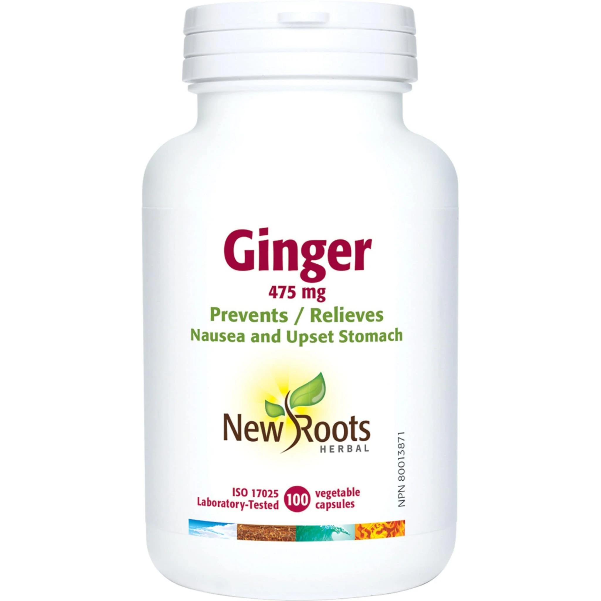 New Roots Ginger 475mg, 100 Capsules