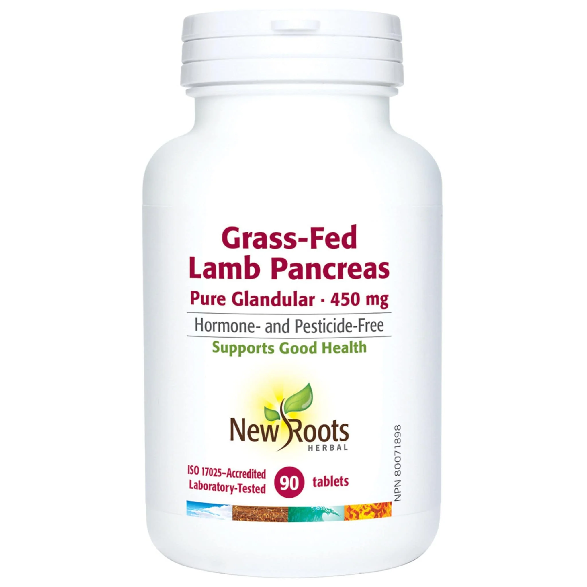 New Roots Grass-Fed Lamb Pancreas, Pure Glandular, 450mg, 30-90 Tablets - Image 2