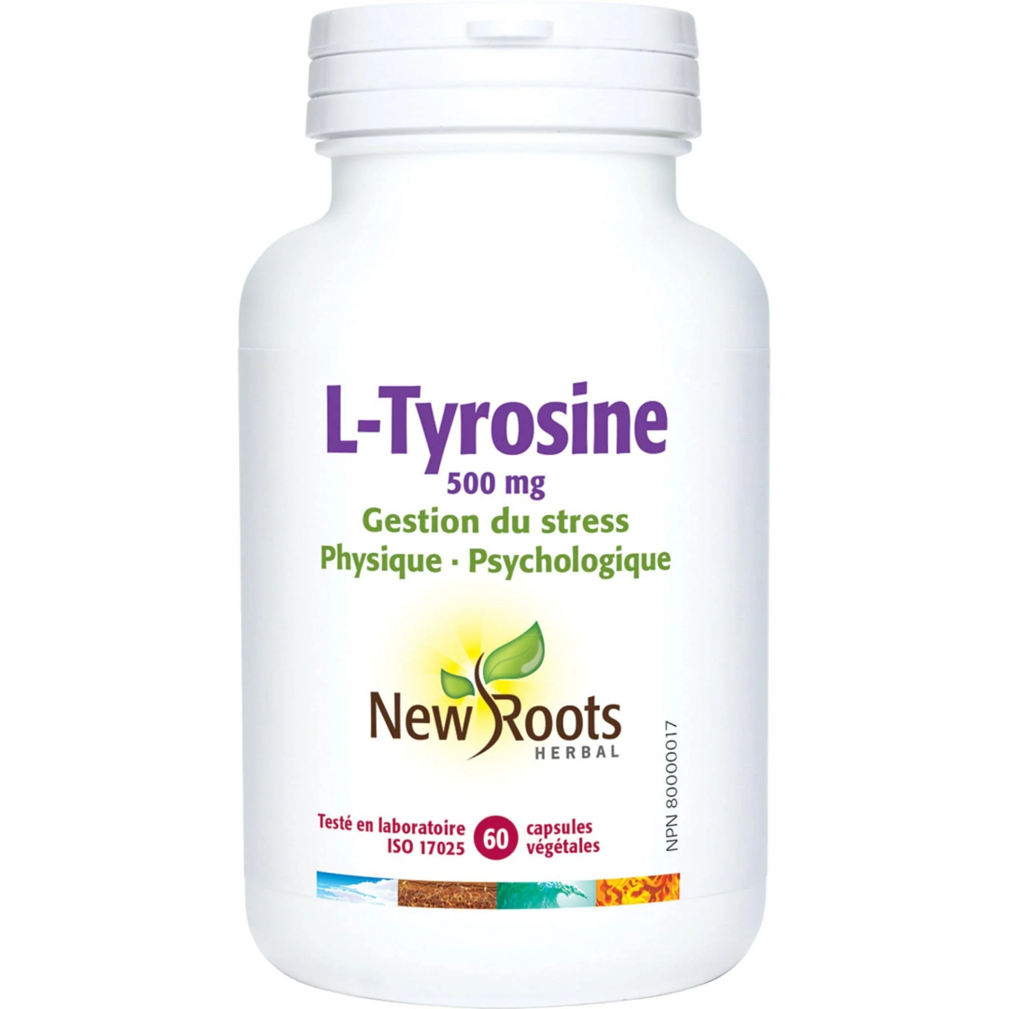 New Roots L-Tyrosine 500mg, 60 Vegetable Capsules - Image 2