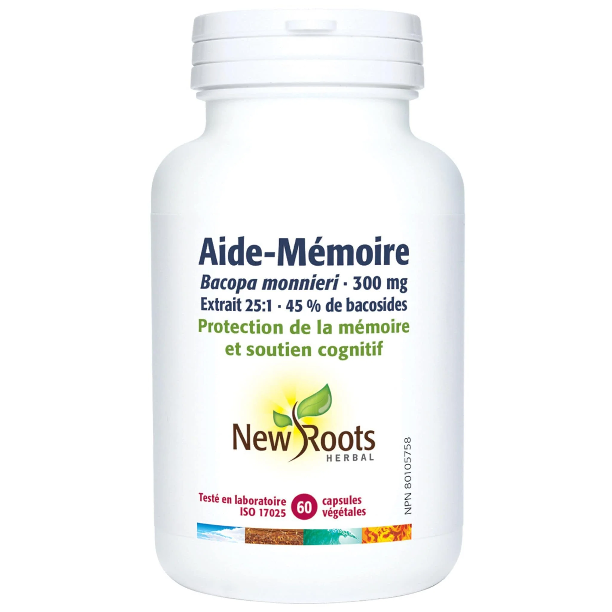 New Roots Memory Care, 25:1 Bacopa Extract 300mg 45% Bacoside, Memory Protection and Cognitive Support, 60 Vegetable Capsules - Image 2