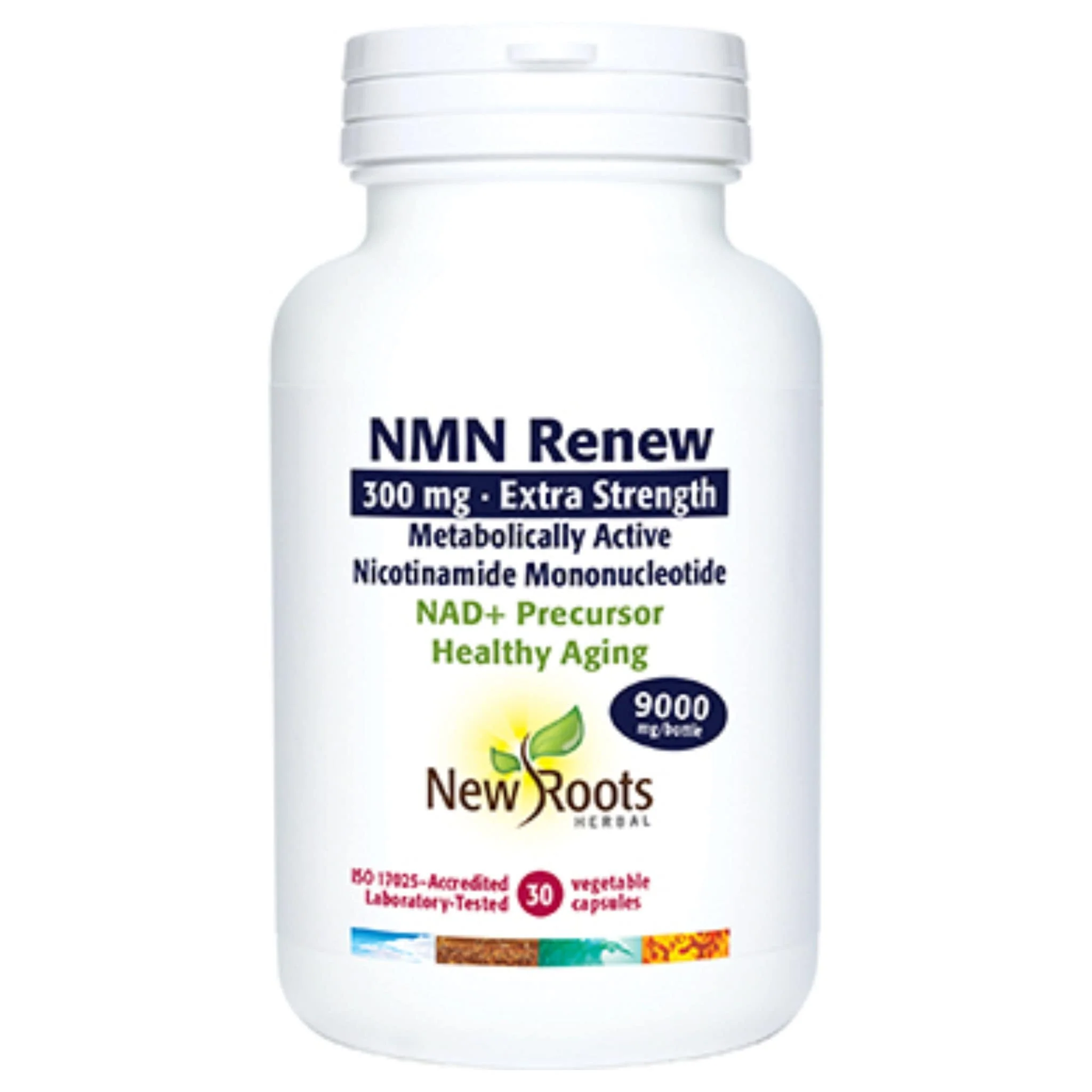 New Roots NMN Renew Extra Strength, Metabolically Active Nicotinamide Mononucleotide 300mg, Vegetable Capsules