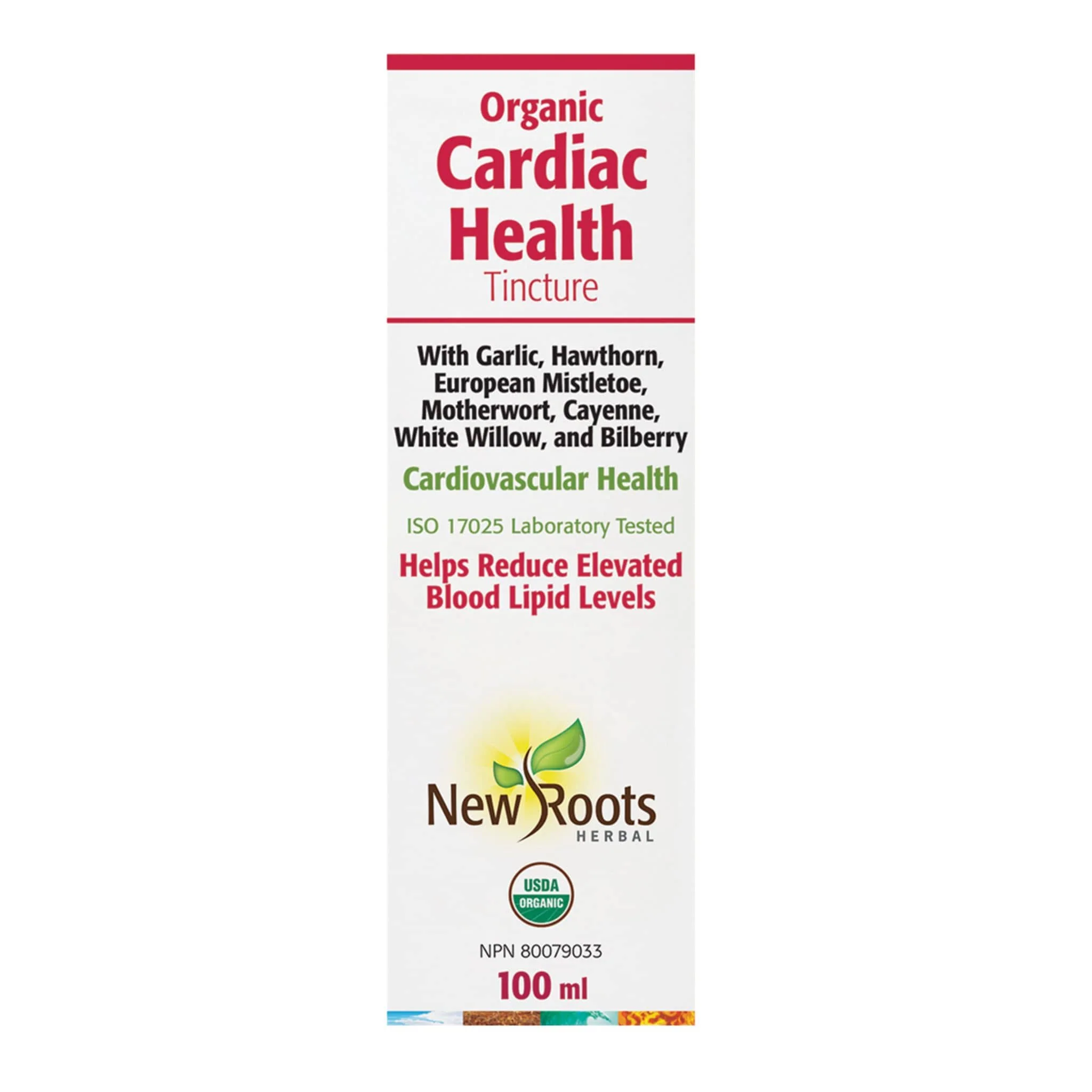 New Roots Organic Cardiac Health Tincture, Helps Reduce Elevated Blood Lipid Levels, 100ml