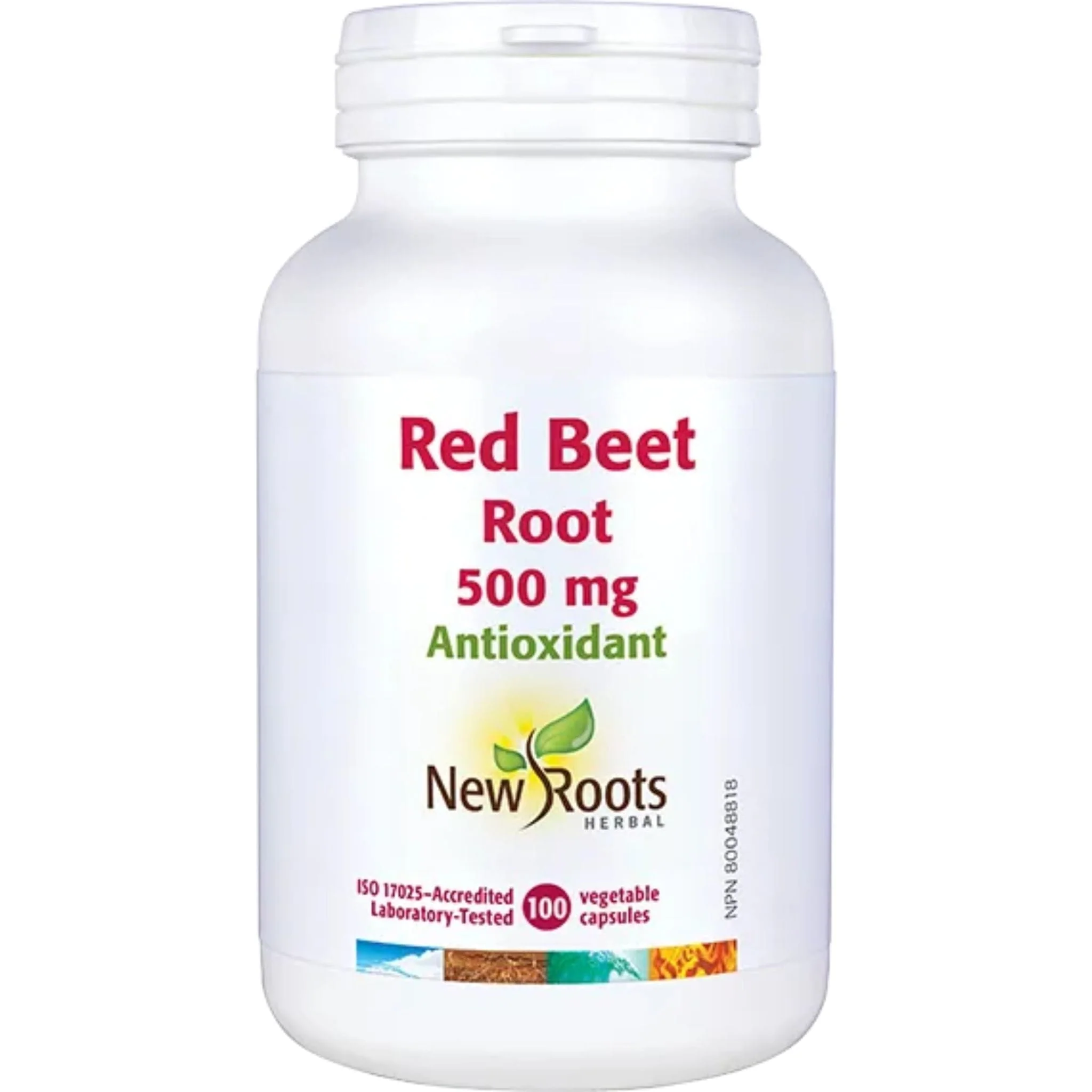 New Roots Red Beet Root 500mg, Supports Circulation, Liver Health and Detox, 100 Vegetable Capsules