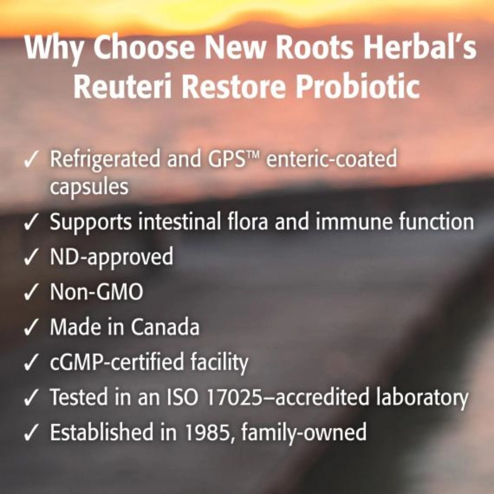 New Roots Reuteri Restore, Bowel Balance Probiotic with 2.5 Billion Live Active Probiotics Delivered Safely to the Intestines, 30 Enteric Coated Vegetable Capsules - Image 6