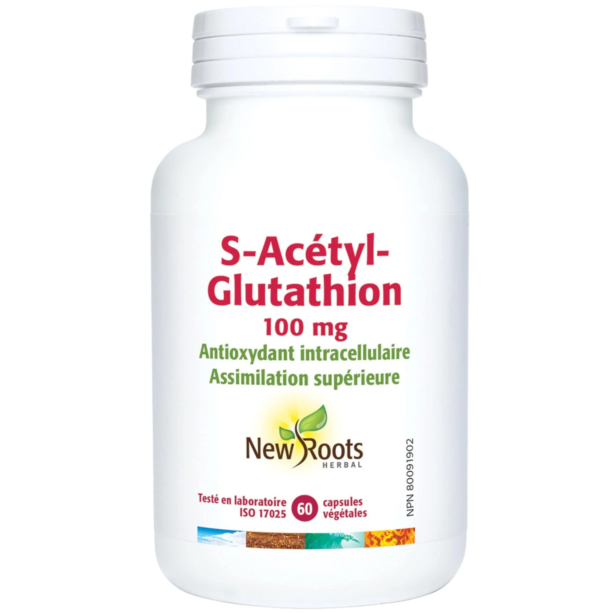New Roots S-Acetyl-Glutathione 100mg, Intracellular Antioxidant, 60 Vegetable Capsules - Image 2