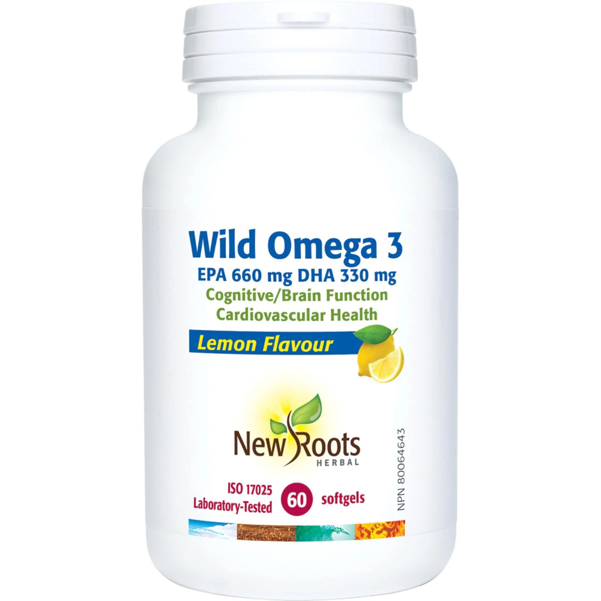 New Roots Wild Omega 3 EPA 660mg DHA 330mg Fish Oil Softgels - Image 3
