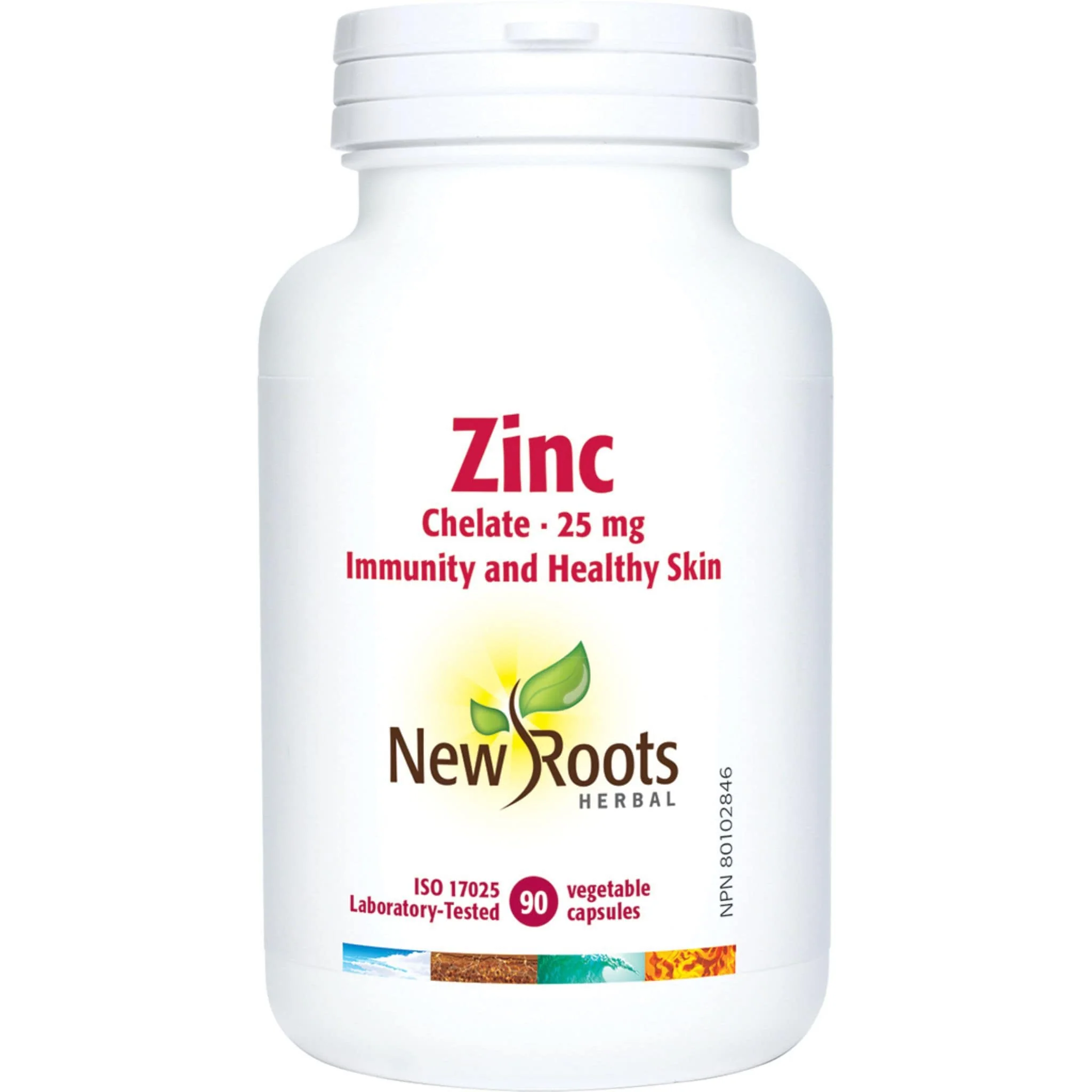 New Roots Zinc Chelate 25mg, 90 Capsules
