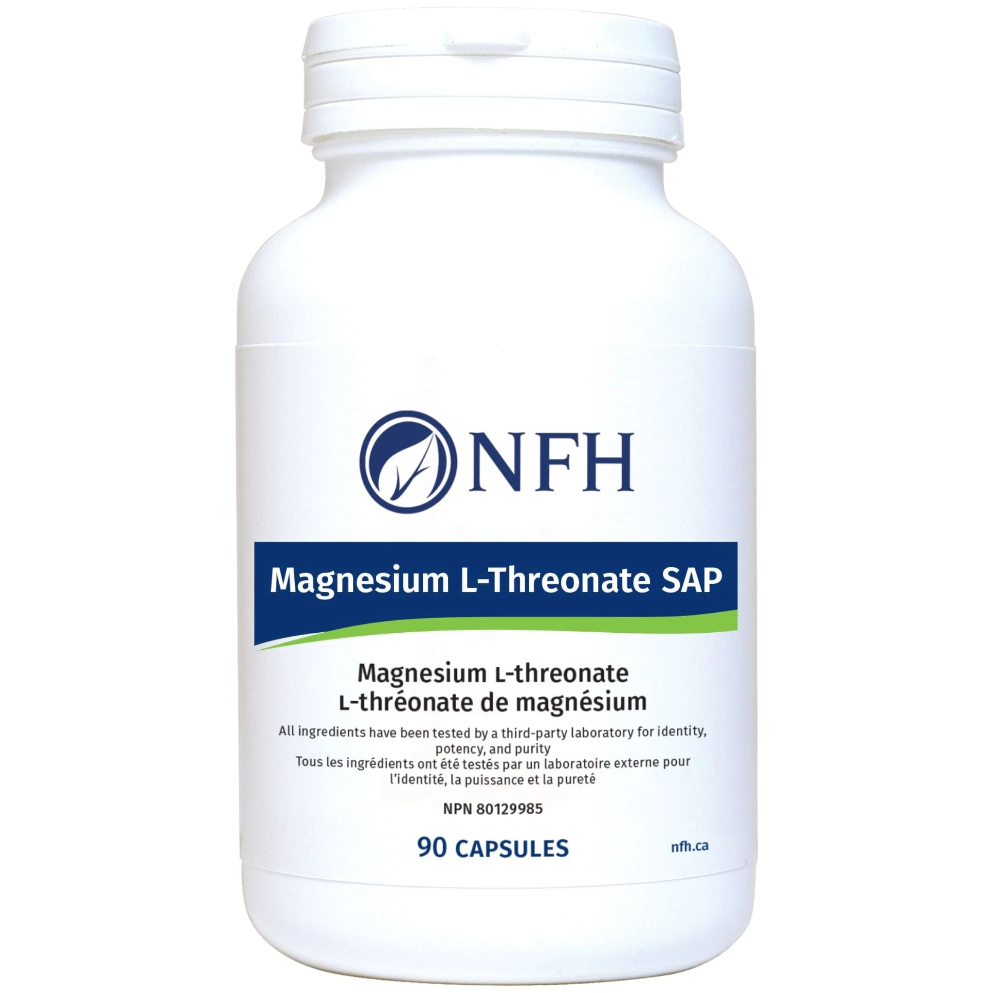 NFH Magnesium L‑Threonate SAP 625mg, 90 Vegetable Capsules