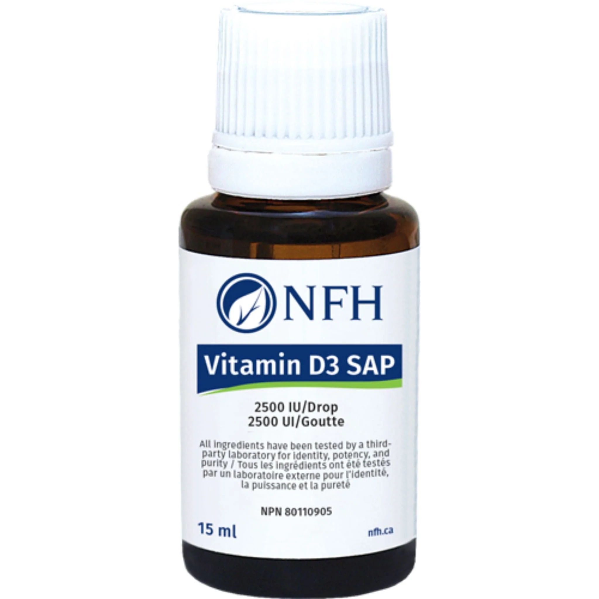 NFH Vitamin D3 SAP 2500IU Liquid D3 Drops, 15ml