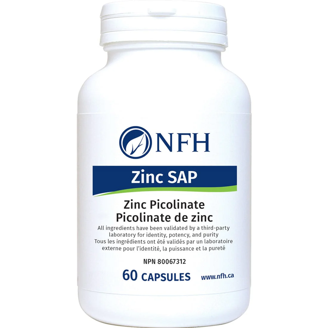 NFH Zinc SAP (Zinc Picolinate 25mg with Copper 1mg), 60 Capsules