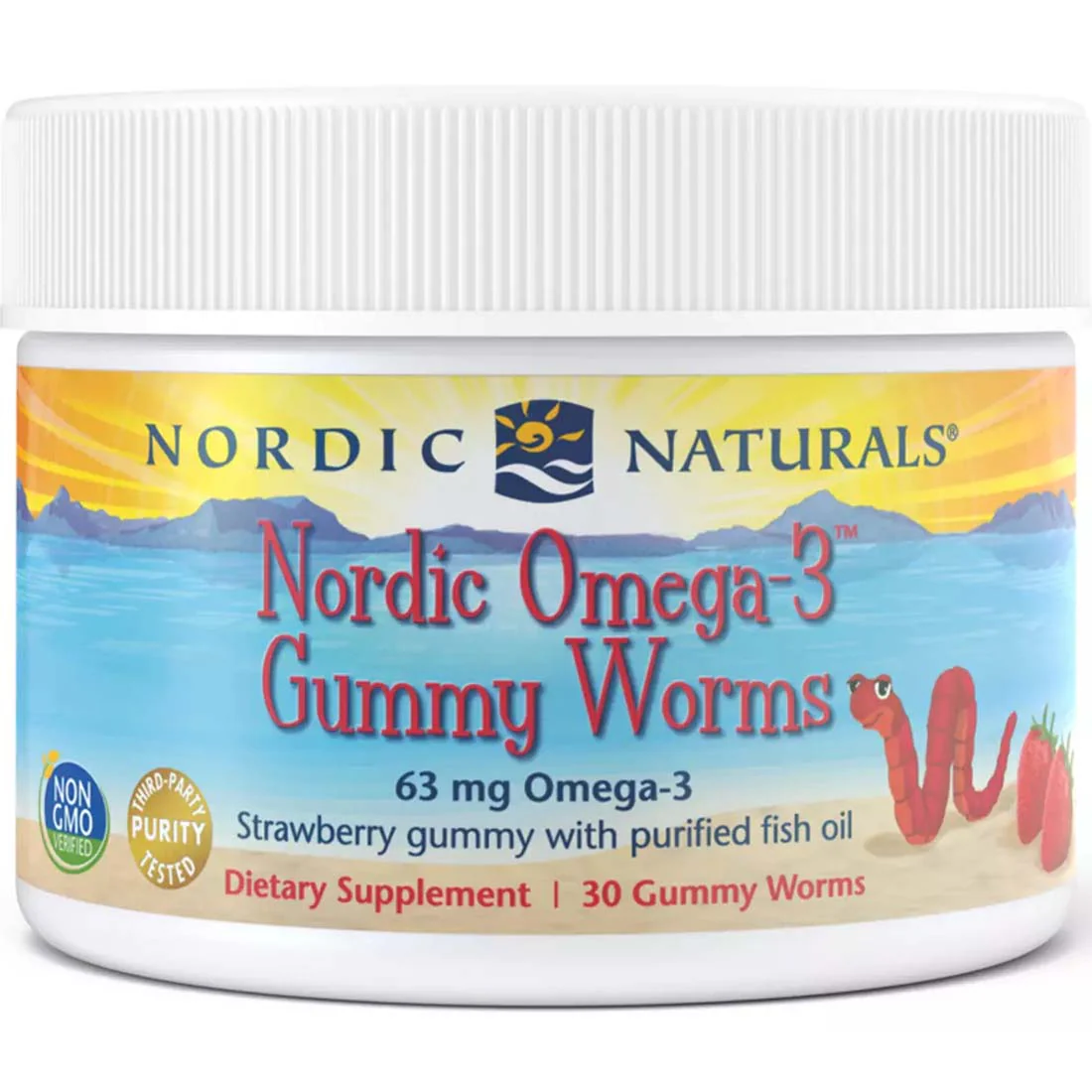 Nordic Naturals Omega 3 Gummy Worms For Kids, 30 Gummy Worms - Image 2