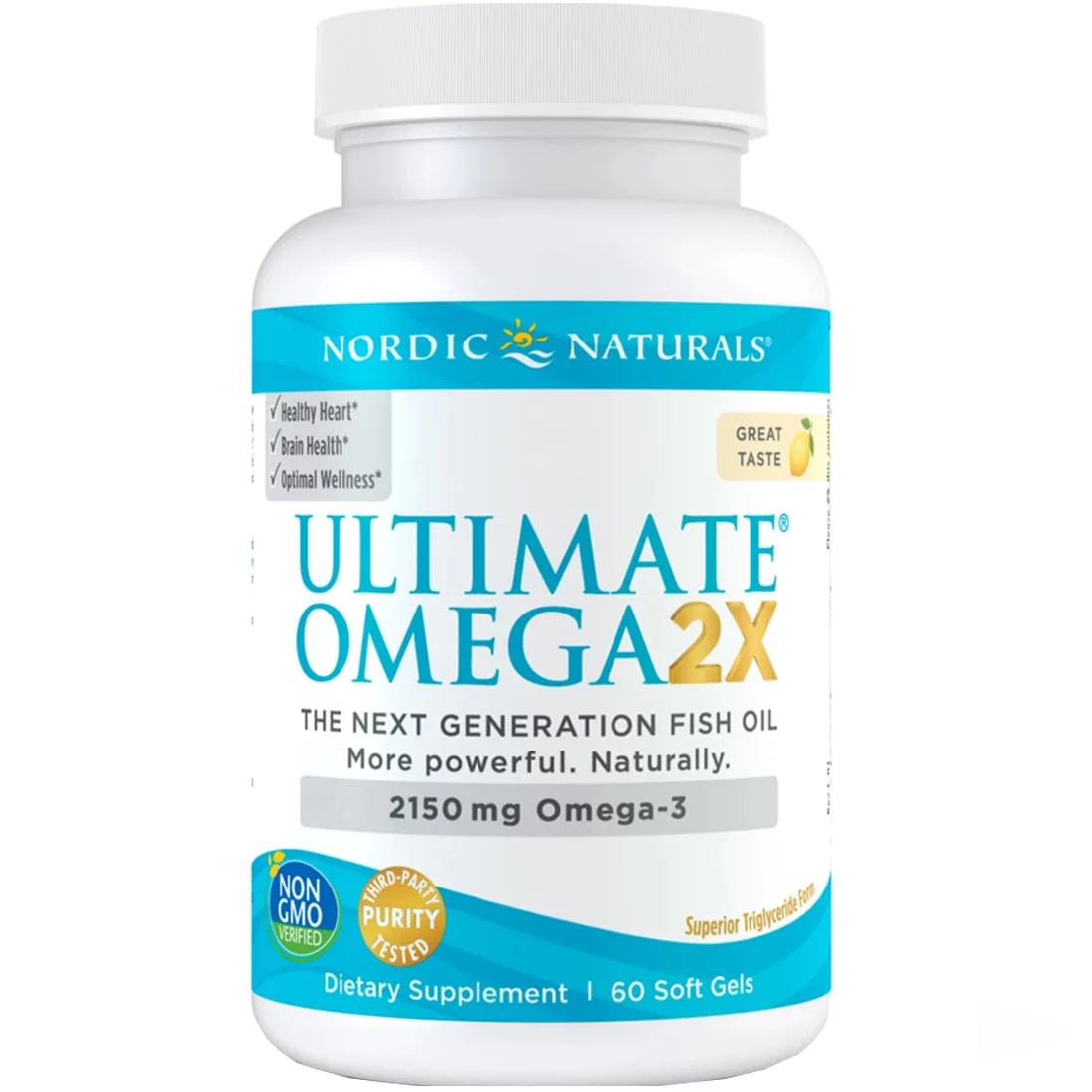 Nordic Naturals Ultimate Omega 2X Fish Oil, 60 Softgels