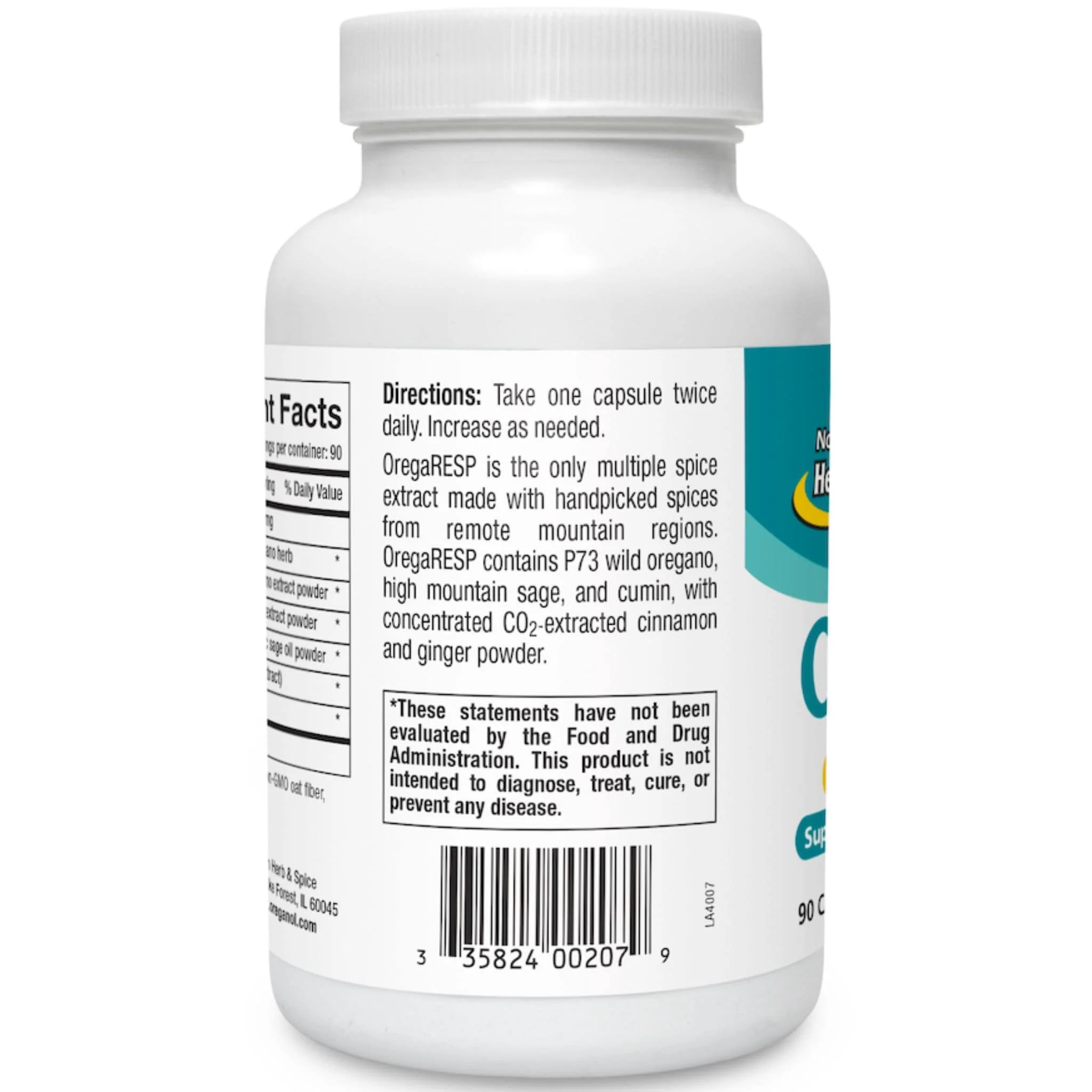 North American Herb and Spice OregaResp P73, 30-90 Vegetable Capsules - Image 2
