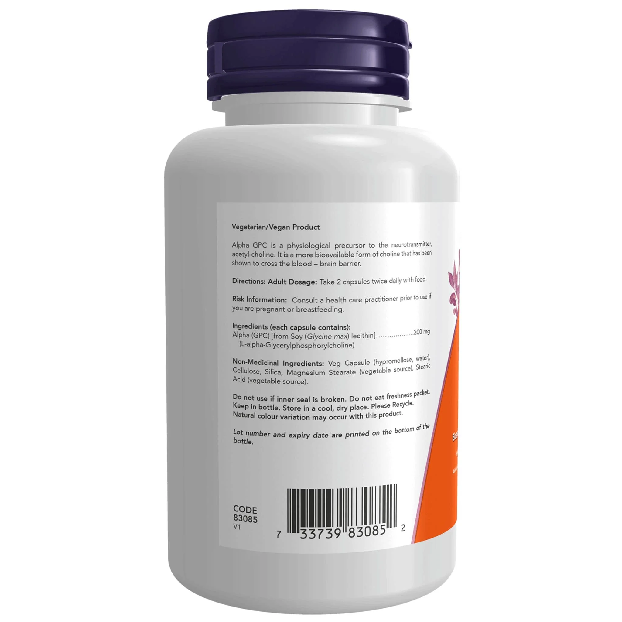 NOW Alpha GPC 300mg with Bioavailable Choline, Supports Cognitive Health, 60 Vegetable Capsules - Image 2