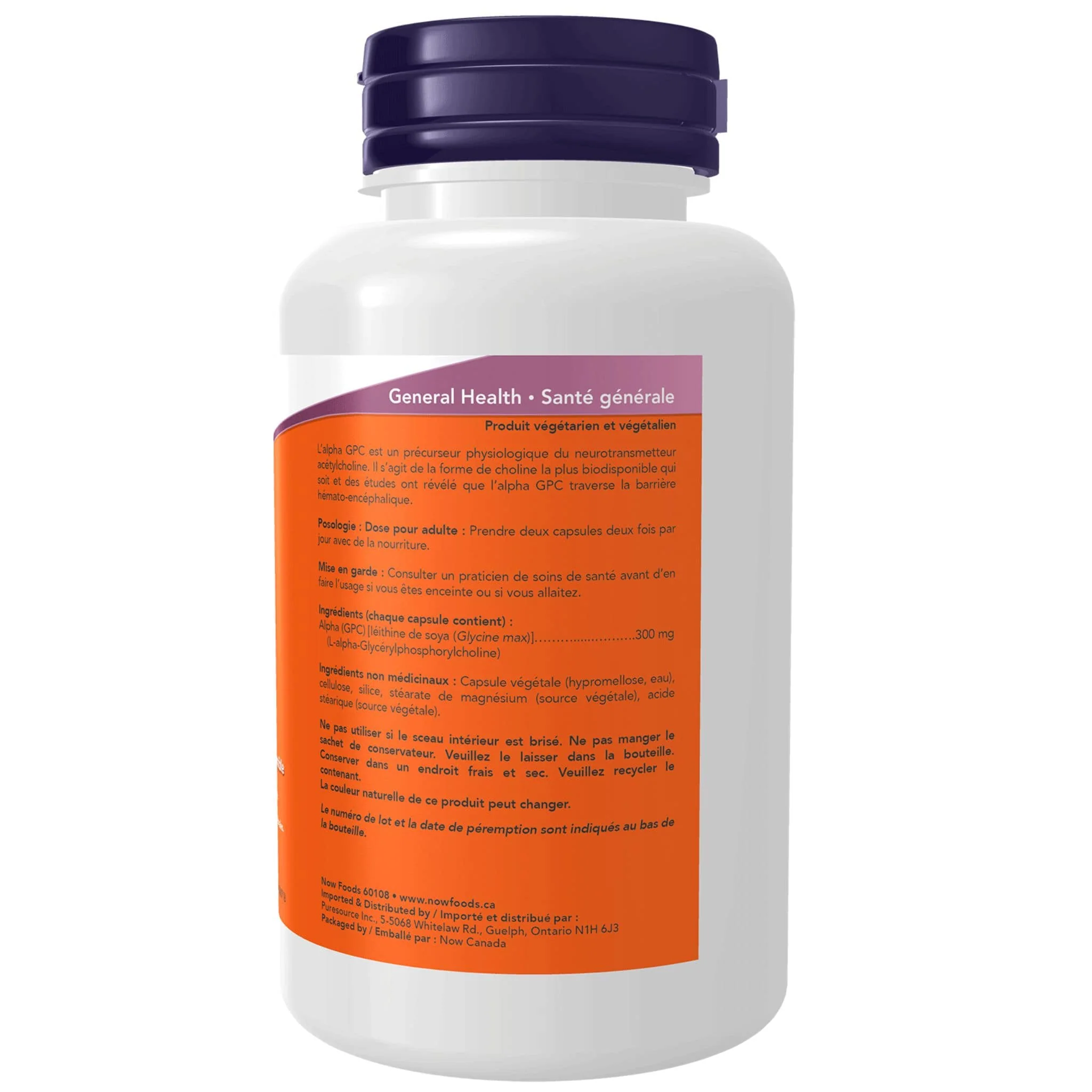 NOW Alpha GPC 300mg with Bioavailable Choline, Supports Cognitive Health, 60 Vegetable Capsules - Image 3