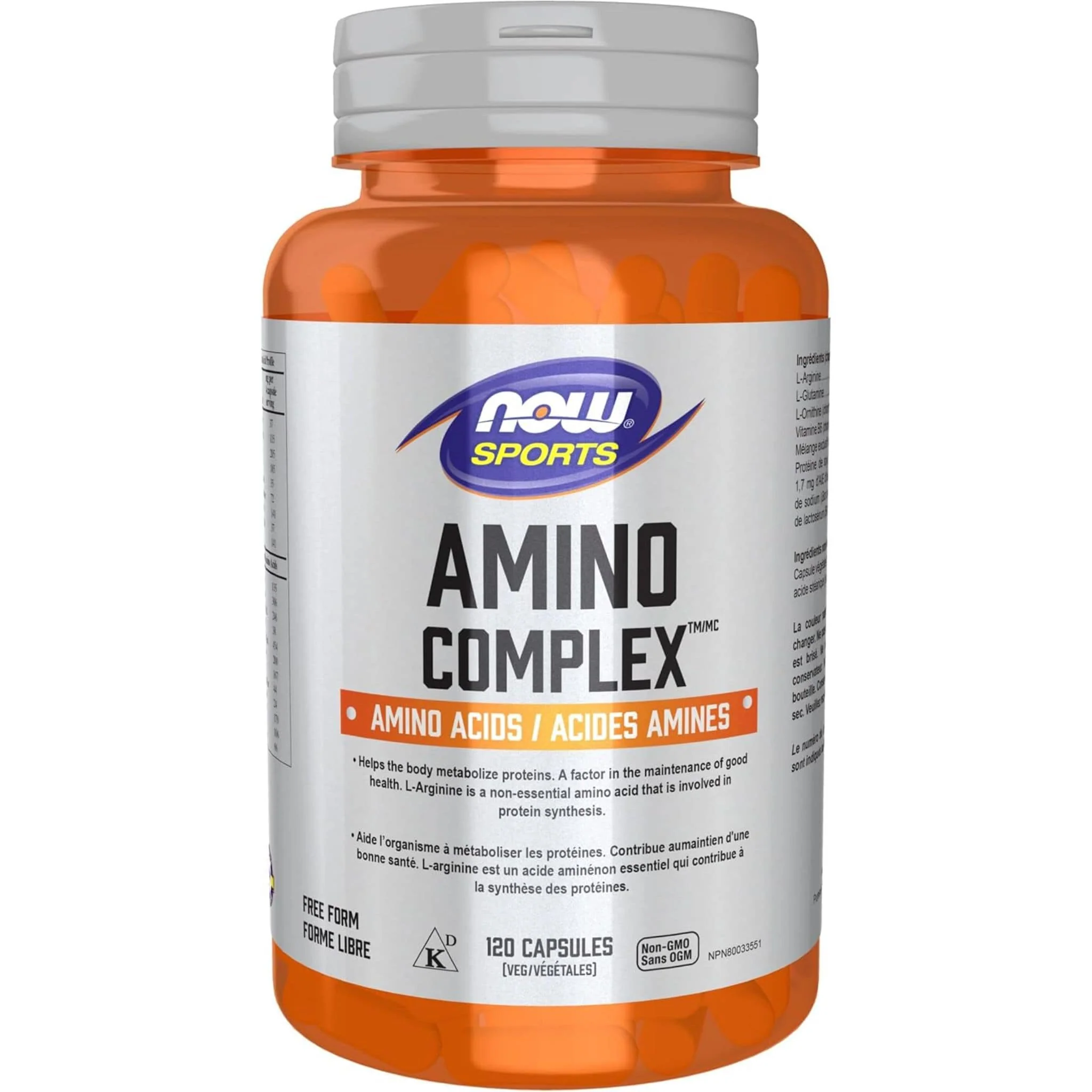 Now Amino Complex with Amino Acids, 120 Vegetable Capsules - Image 2