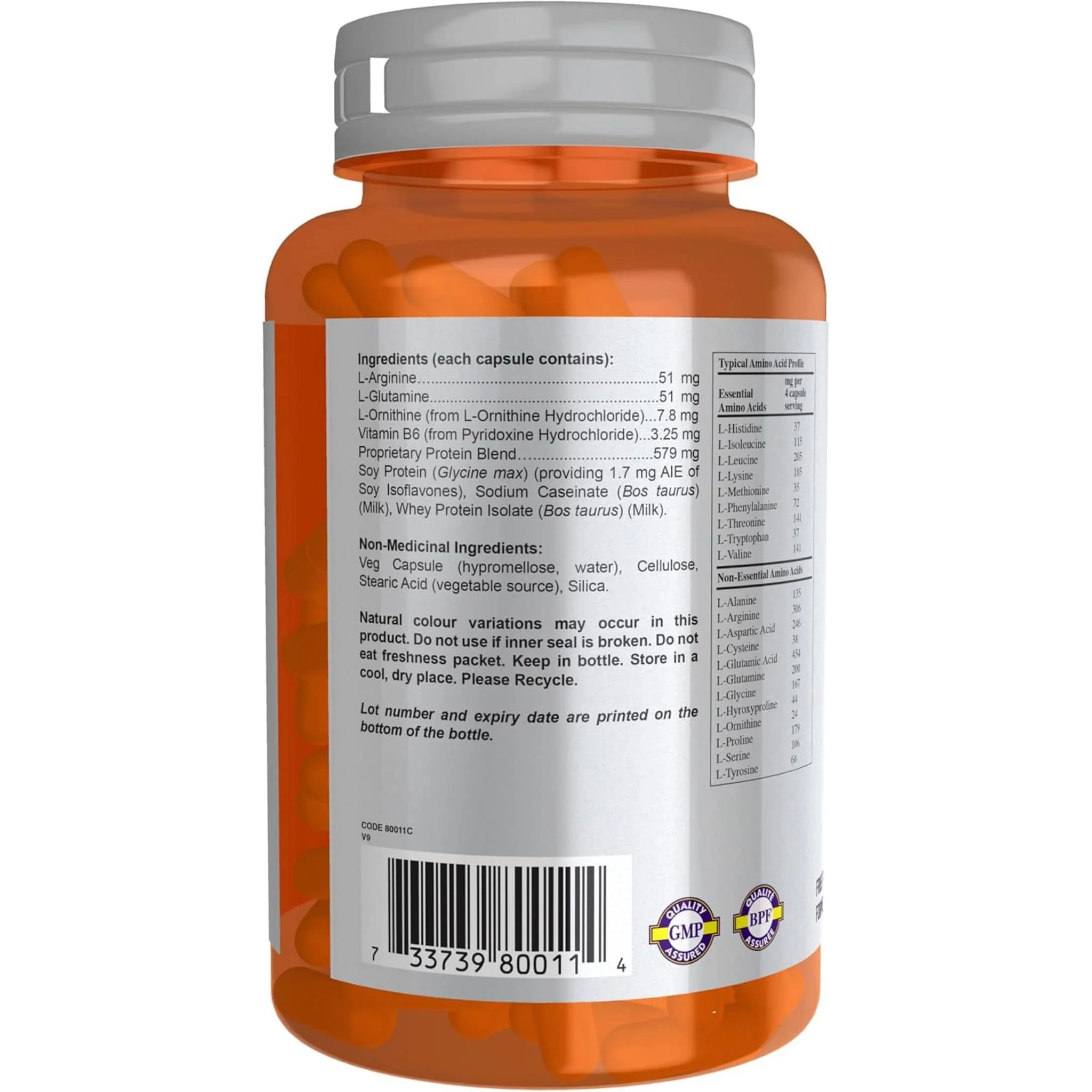 Now Amino Complex with Amino Acids, 120 Vegetable Capsules - Image 3