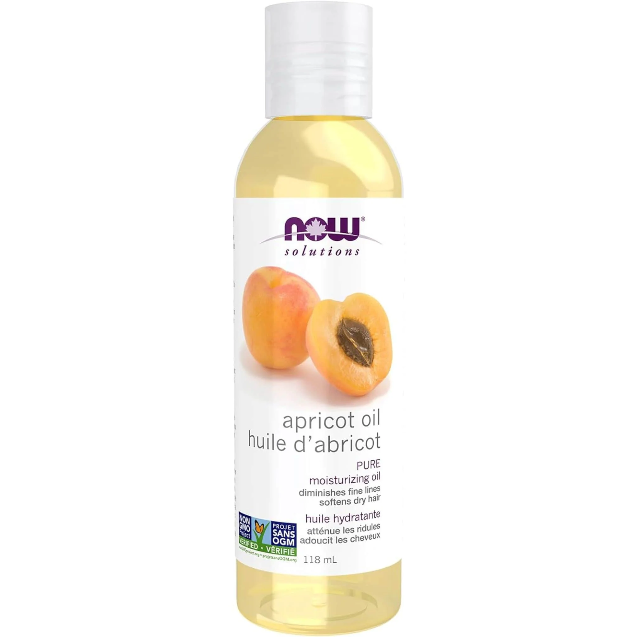 NOW Apricot Oil, 100% Pure Apricot Kernel Oil Moisturizing Oil, Softens Fine Lines, Treats Dry Hair