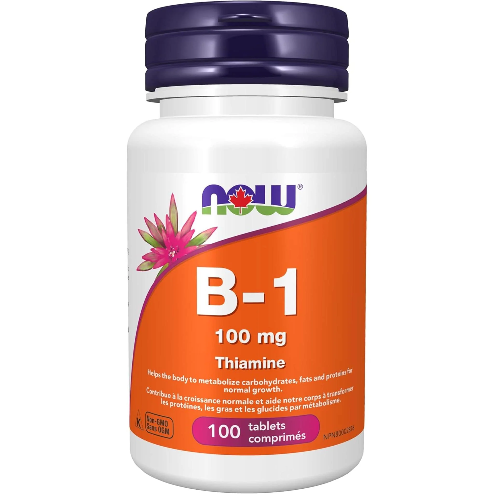 NOW B1 100mg Thiamine, 100 Tablets - Image 2