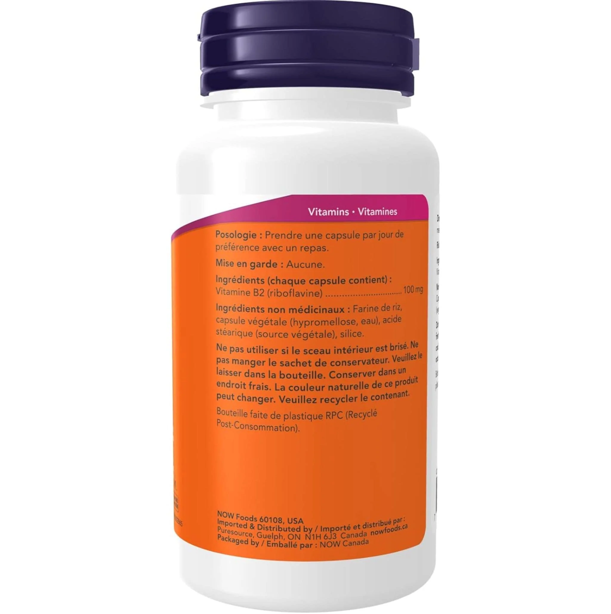 NOW B2 100mg, 100 Capsules - Image 2