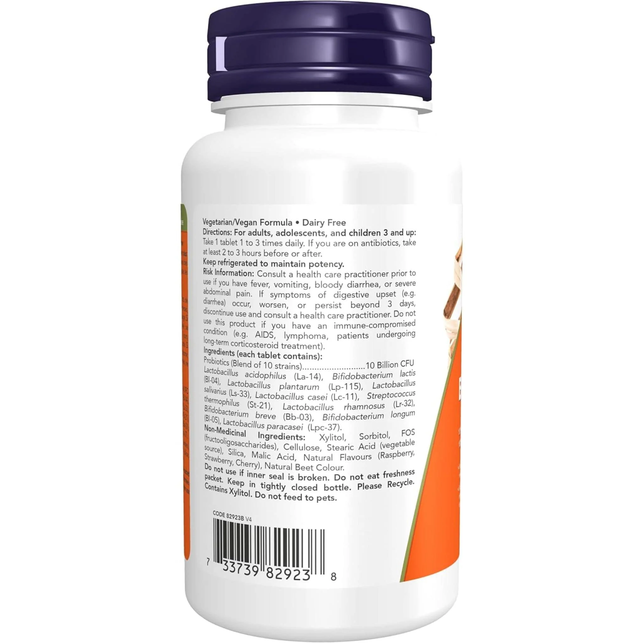 NOW Berry Dophilus, Extra Strength, 10 Billion, 10 Probiotic Strains, 50 Chewable Tablets, Store in Fridge - Image 3