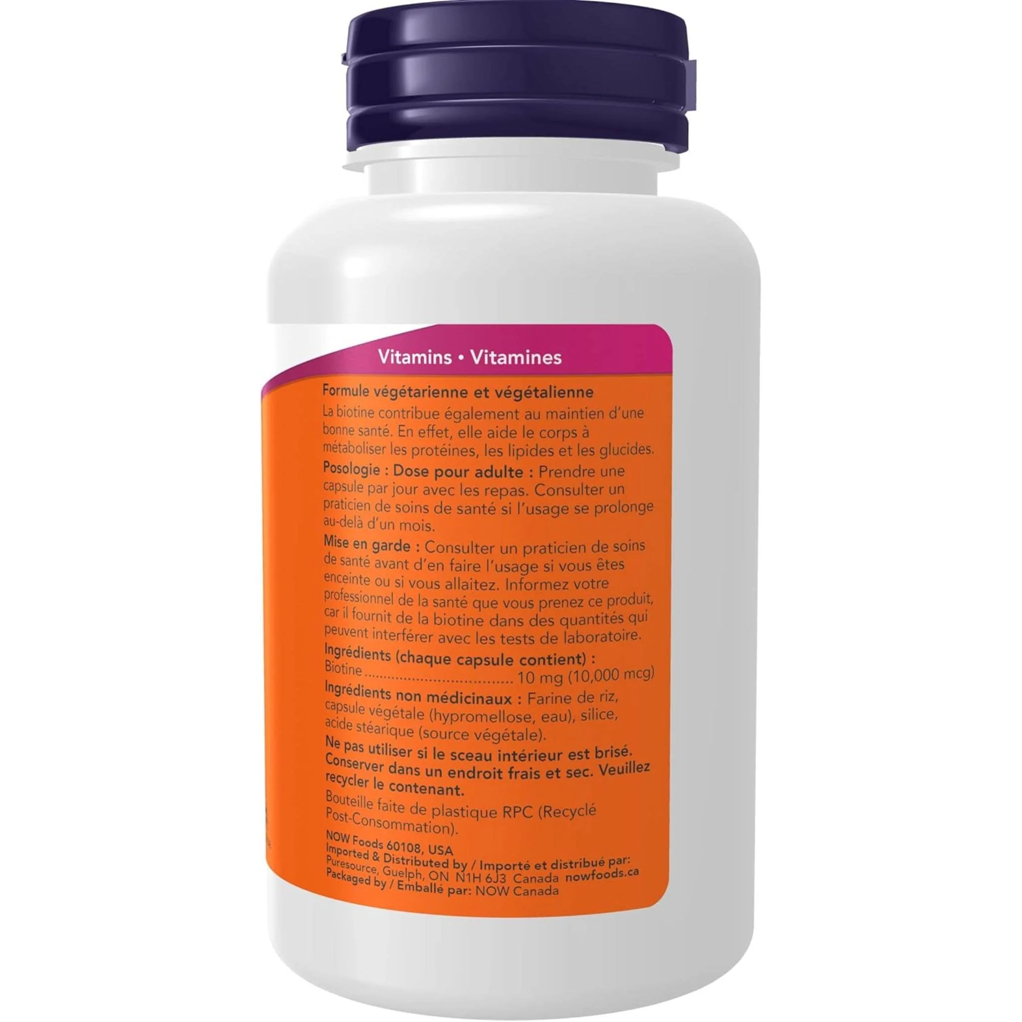NOW Biotin 10,000mcg, 120 Capsules - Image 4