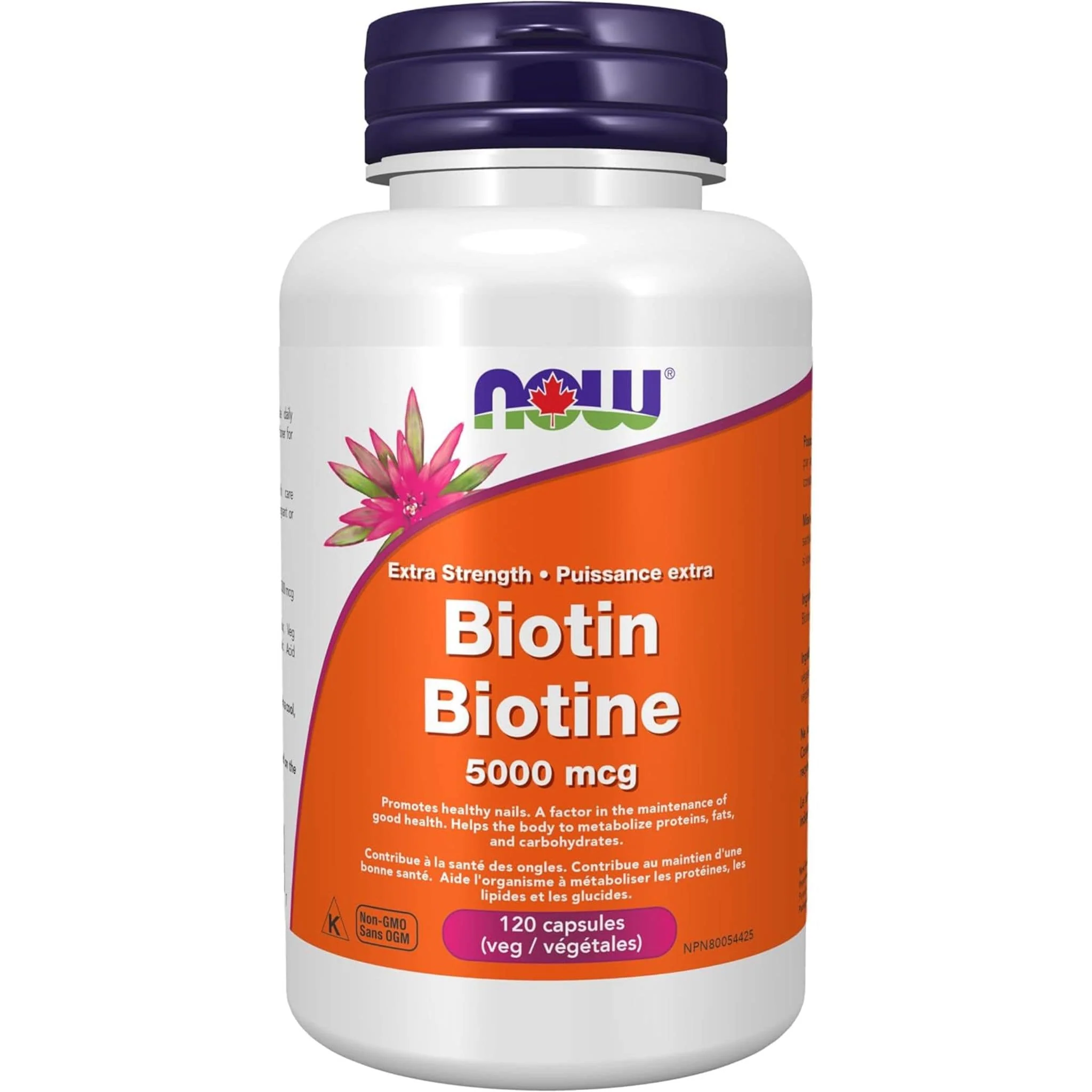 NOW Biotin 5000mcg, 60 V-Caps - Image 6