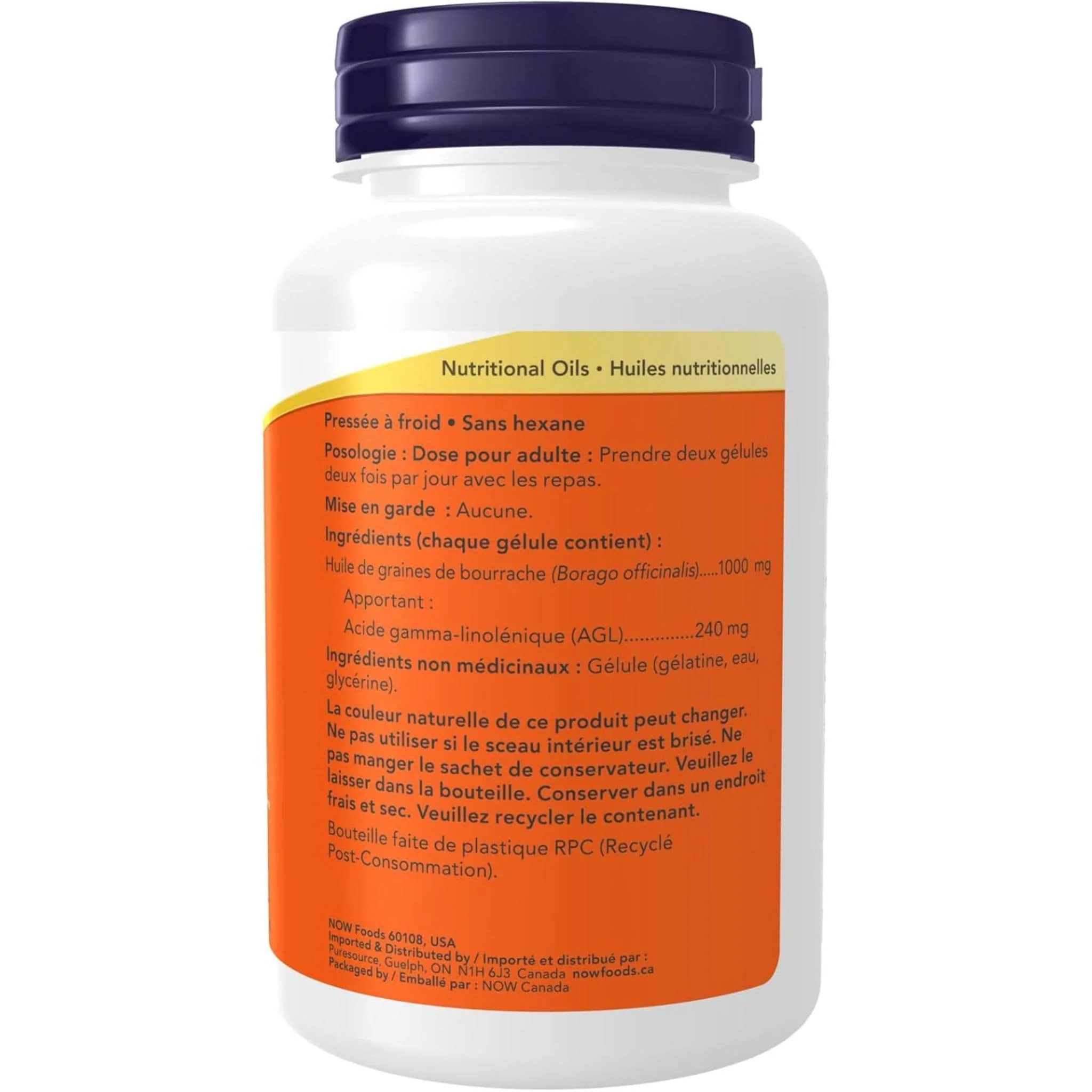 NOW Borage Oil 1000mg, Expeller Pressed, Hexane-Free - Image 4