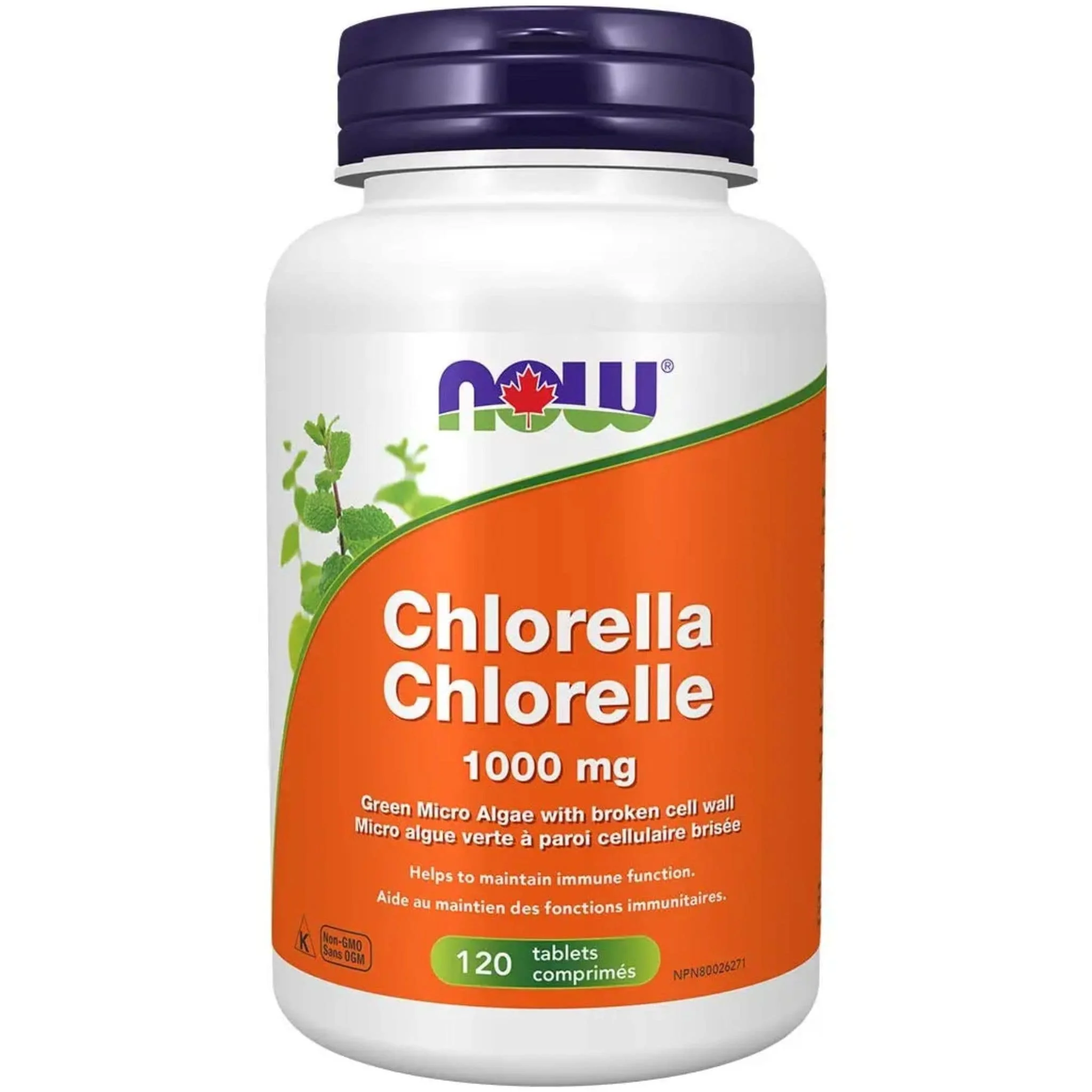 NOW Chlorella 1000mg (Green Micro Algae with Broken Cell Wall)