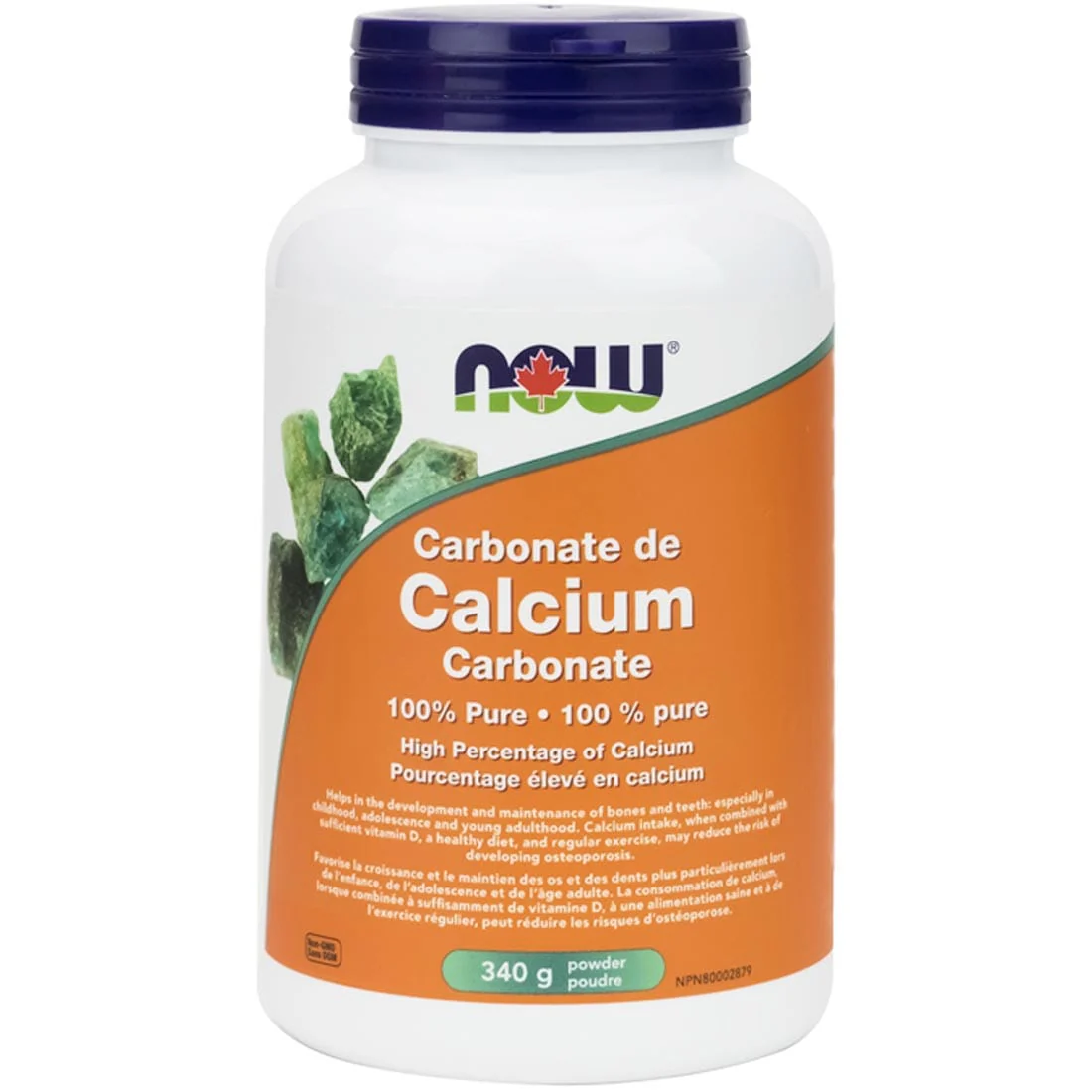 NOW Calcium Carbonate Powder, 340g - Image 2
