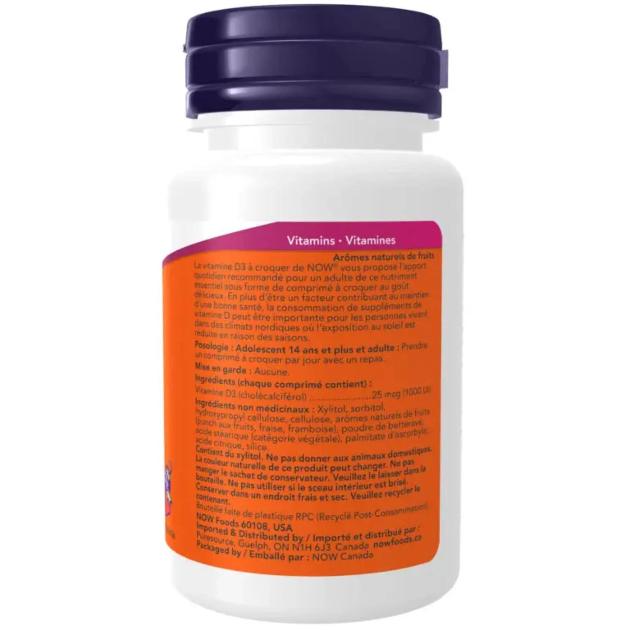 NOW Chewable Vitamin D3 1000IU, 180 Chewables - Image 4
