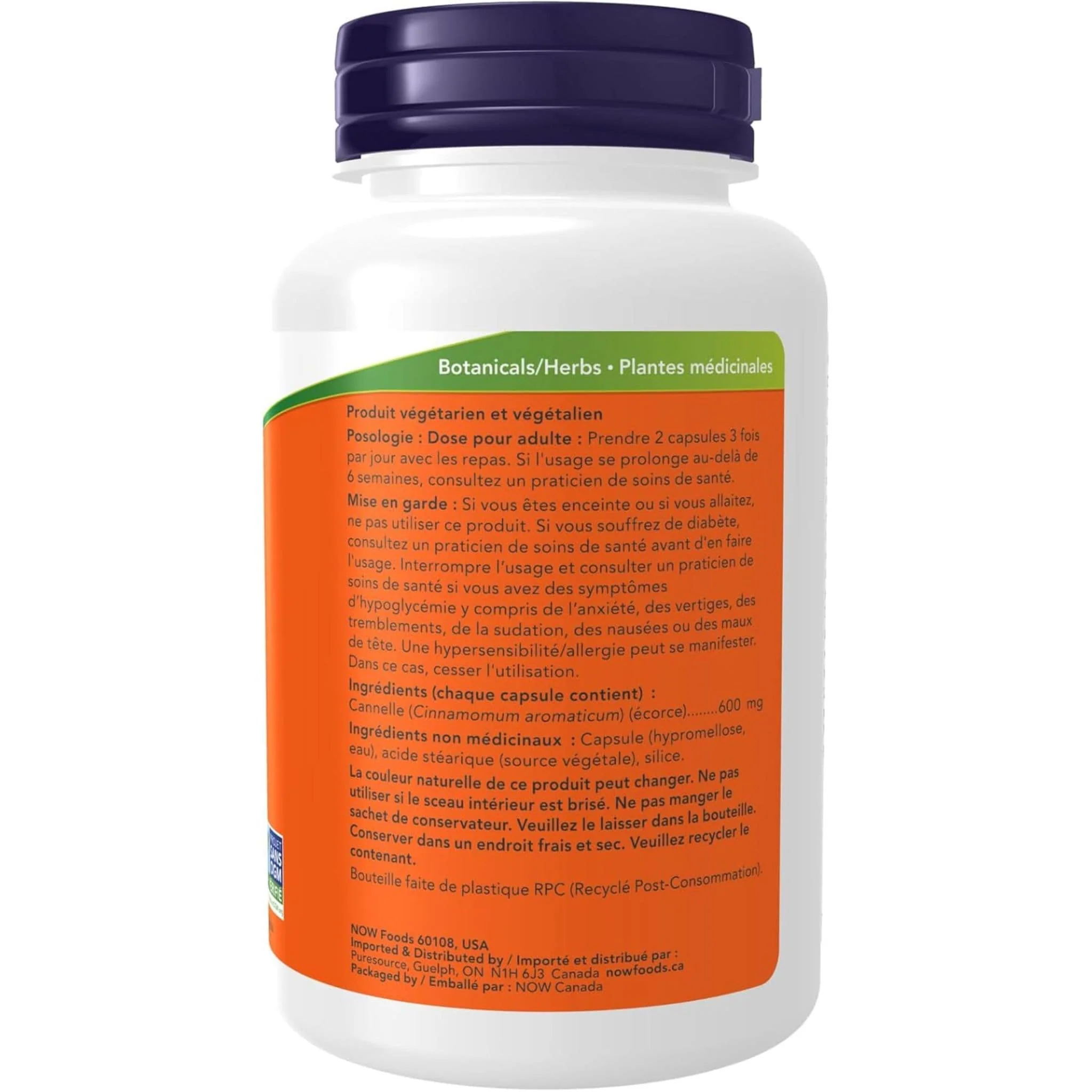 NOW Cinnamon Bark, 600mg, 120 Capsules - Image 4