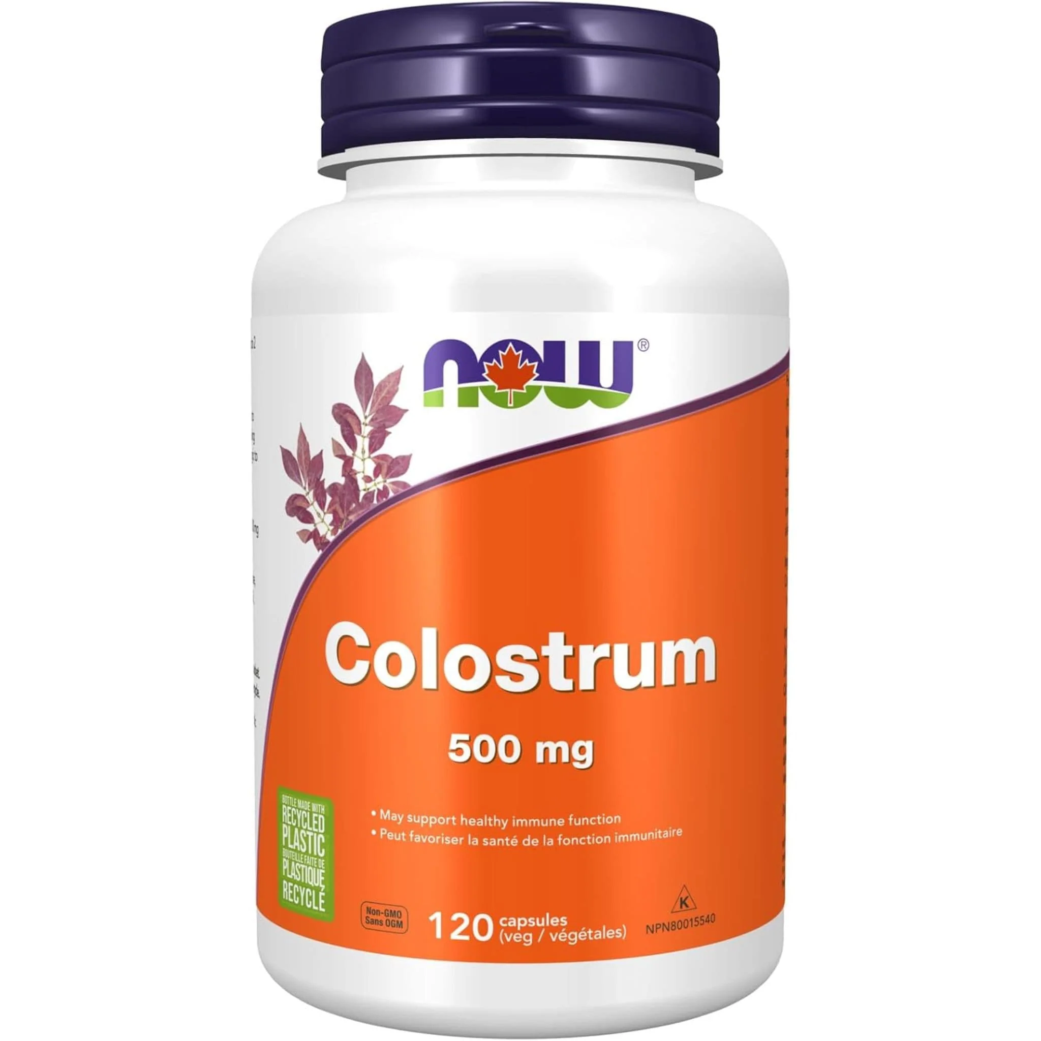 NOW Colostrum 500mg, 120 Capsules