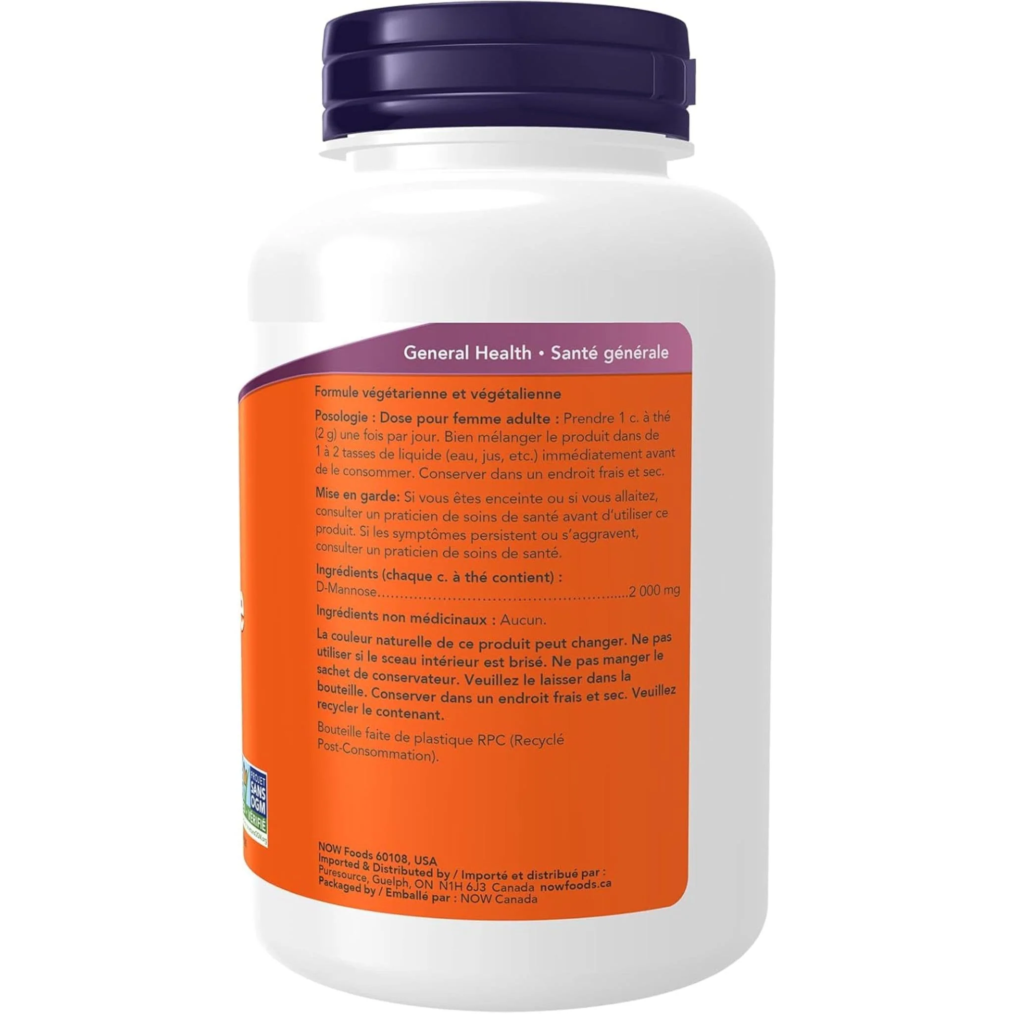 NOW D-Mannose Powder, 100% Pure - Image 3
