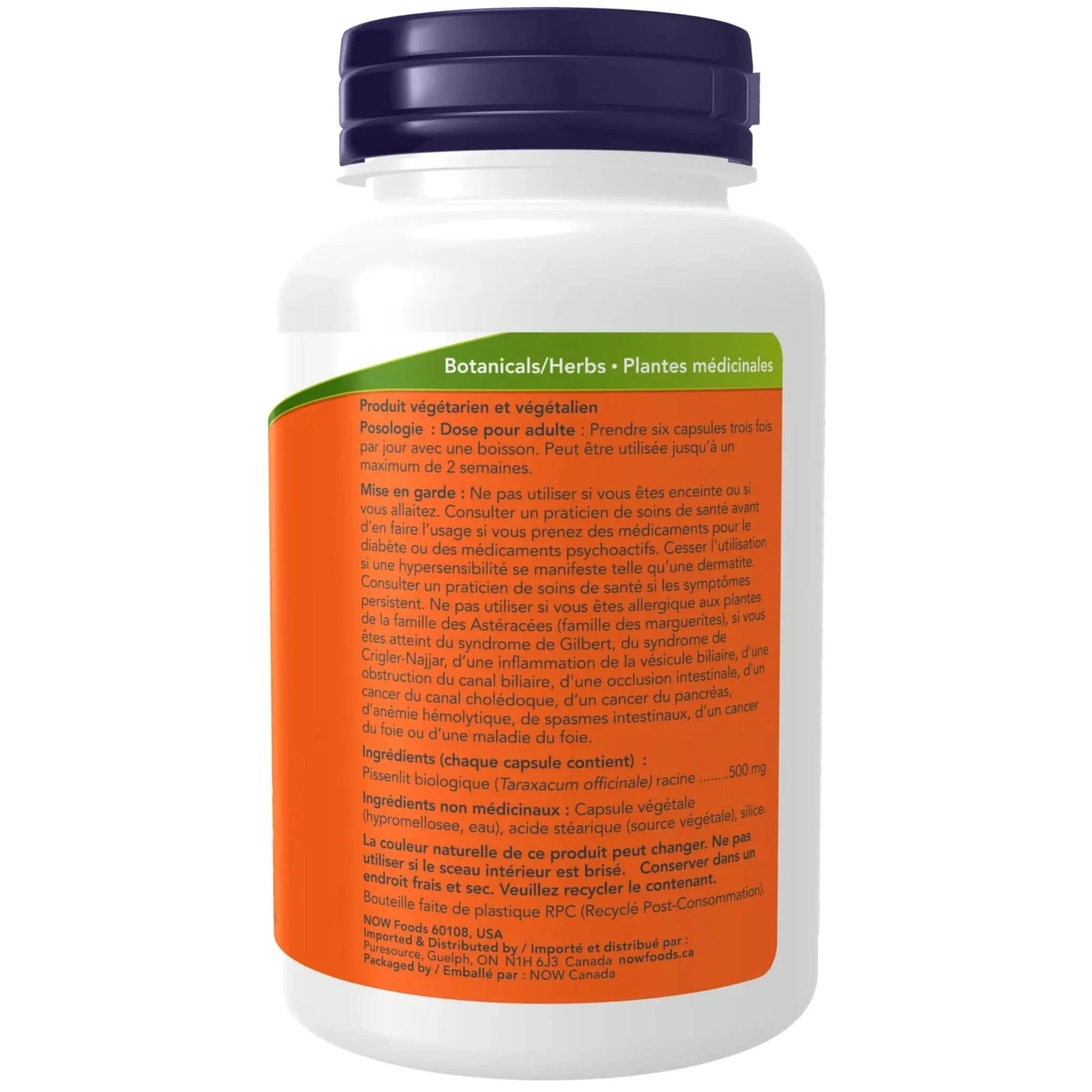 NOW Dandelion Root 500mg, 100 Vegetable Capsules - Image 4