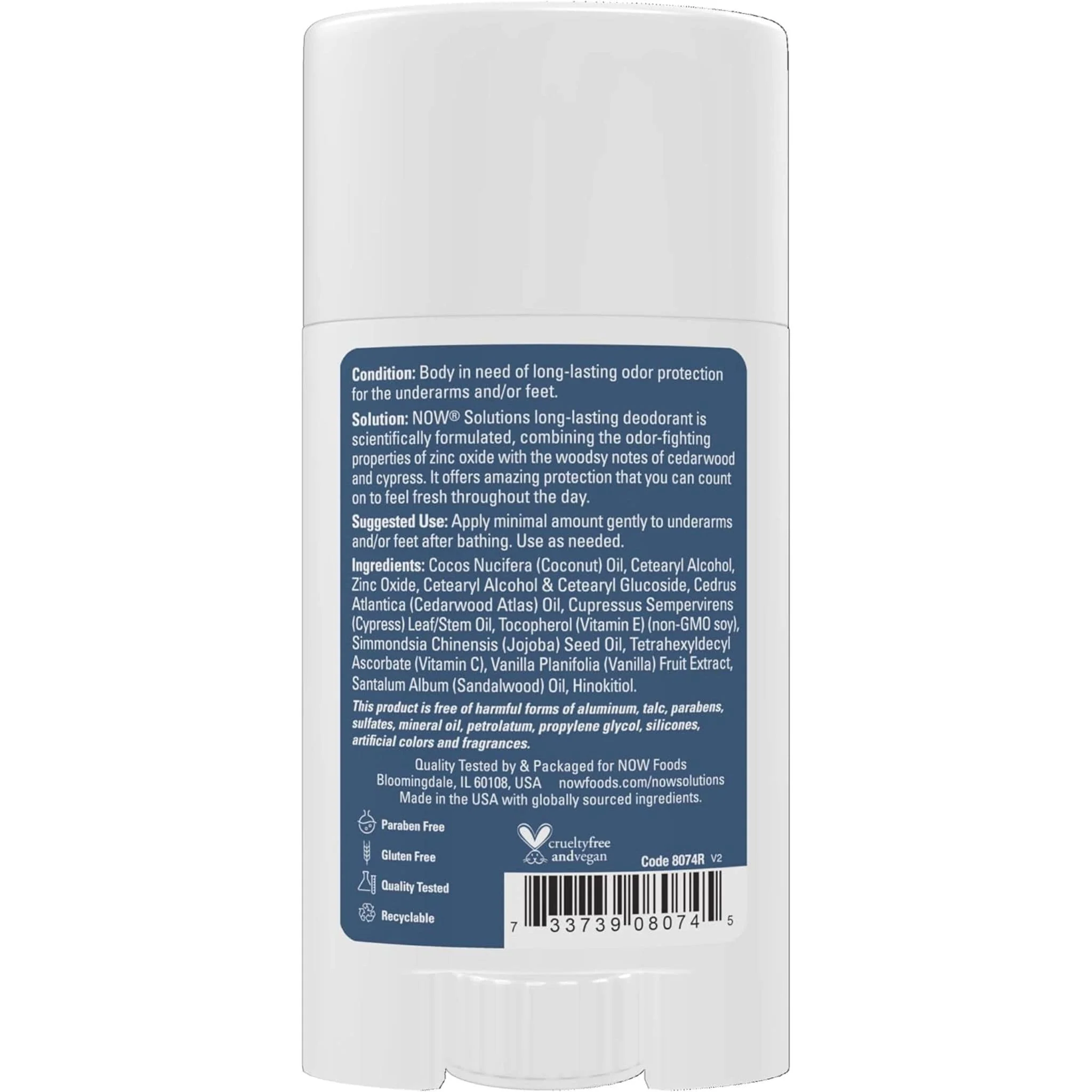 NOW Deodorant Stick Cedarwood + Cypress 62g - Image 2