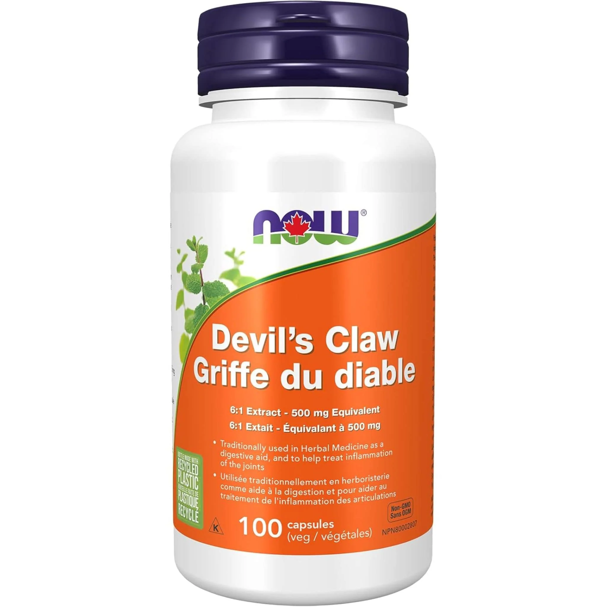 NOW Devil's Claw Root, 6:1 Concentrate, 500mg, 100 Capsules