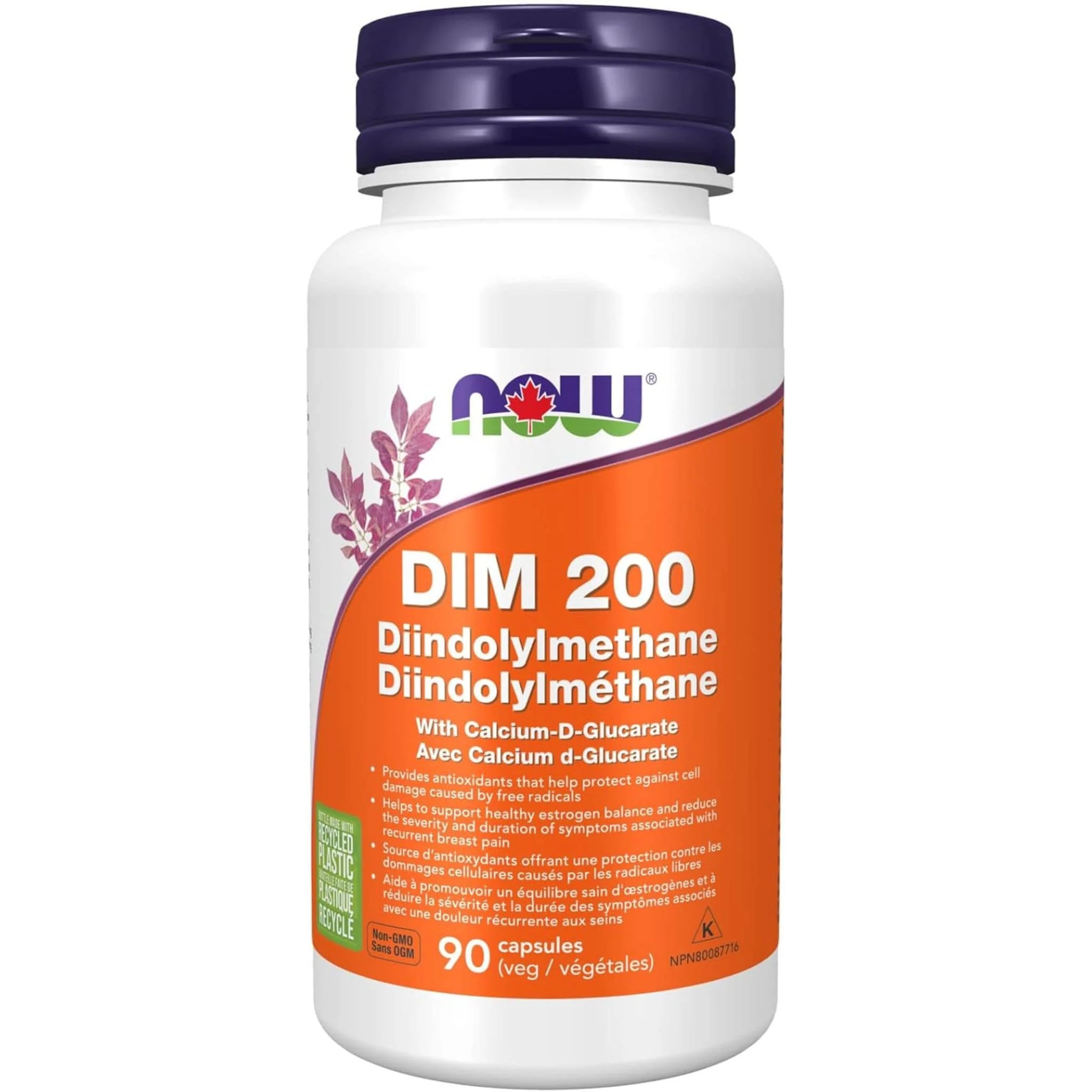 NOW DIM, 200mg, Diindolylmethane with Calcium d-Glucarate, 90 Vegetable Capsules