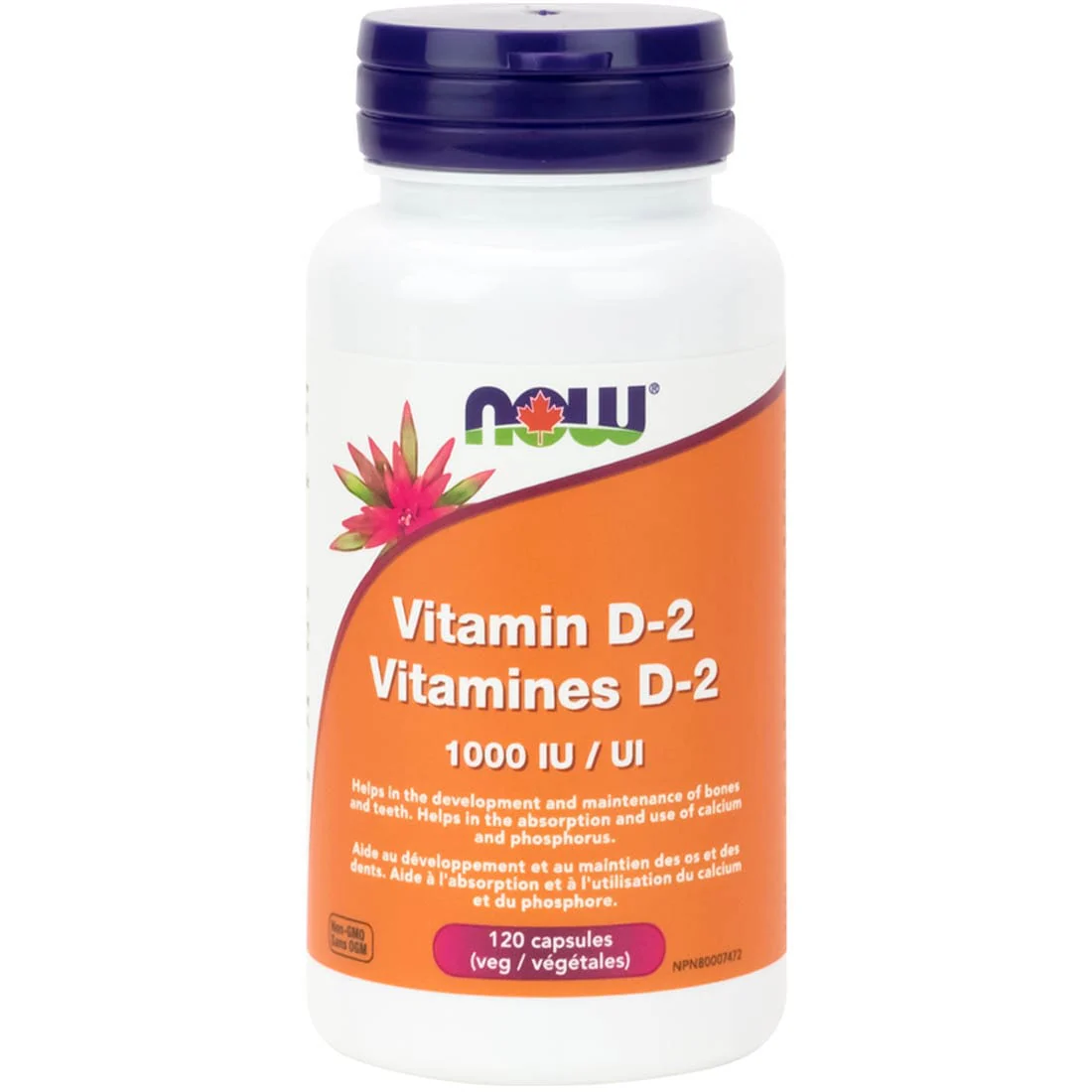 NOW Vitamin D2, 1000IU, Dry Vegan, 120 VCaps