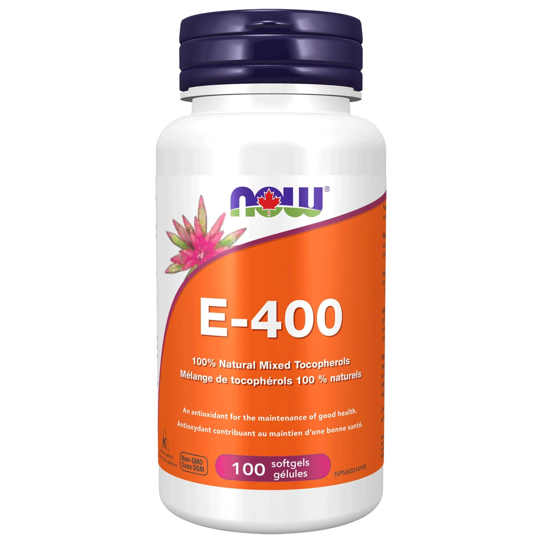 NOW E-400 IU D-Alpha with Mixed Tocopherols and Selenium, 100 Softgels