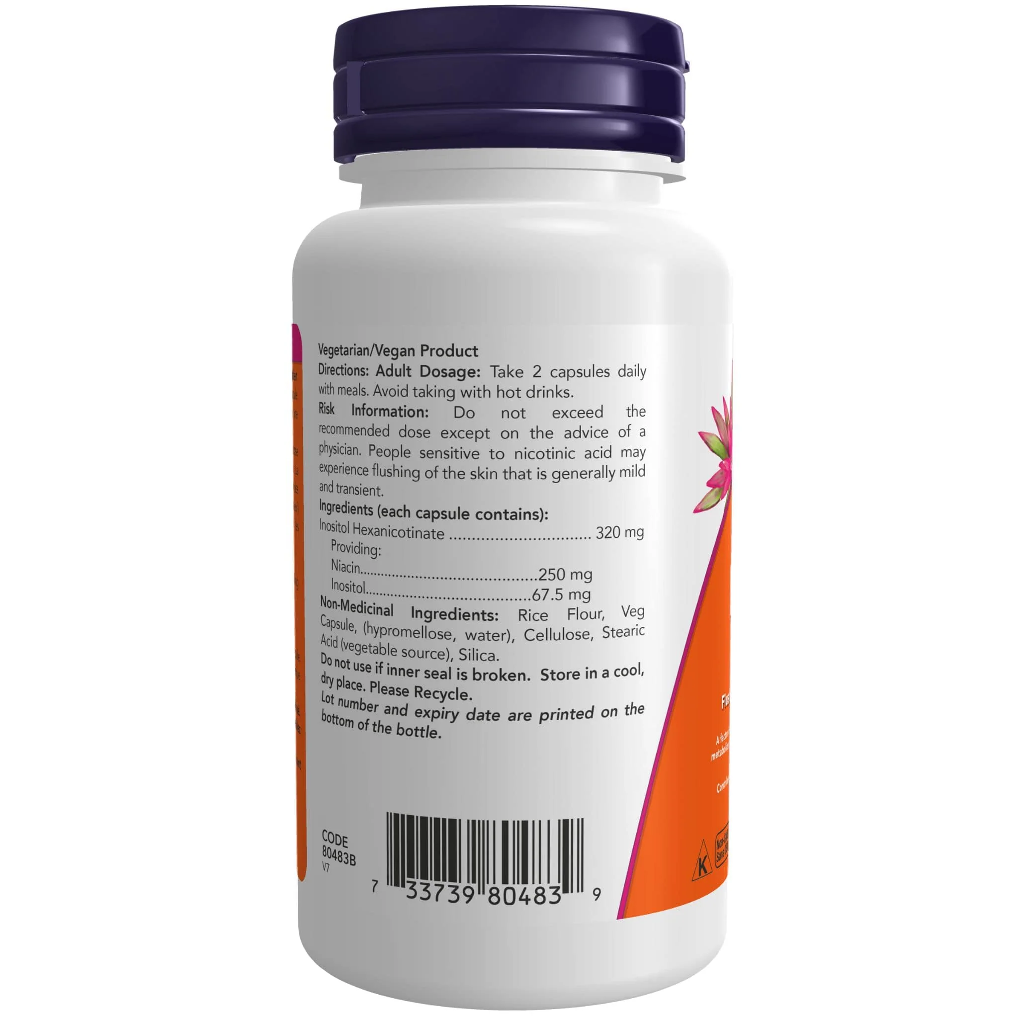 NOW Flush Free Niacin 250mg, 90 VCaps - Image 2