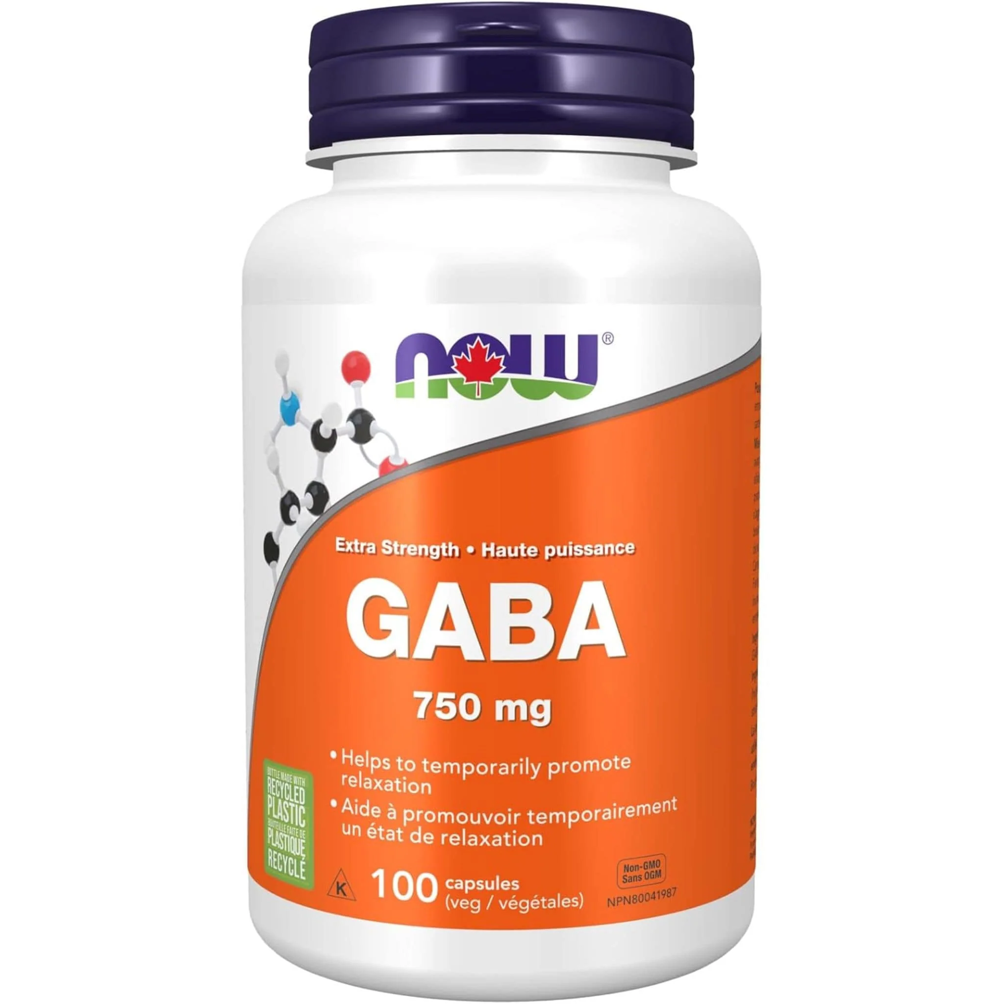NOW GABA Extra Strength 750mg, 100 Vcaps