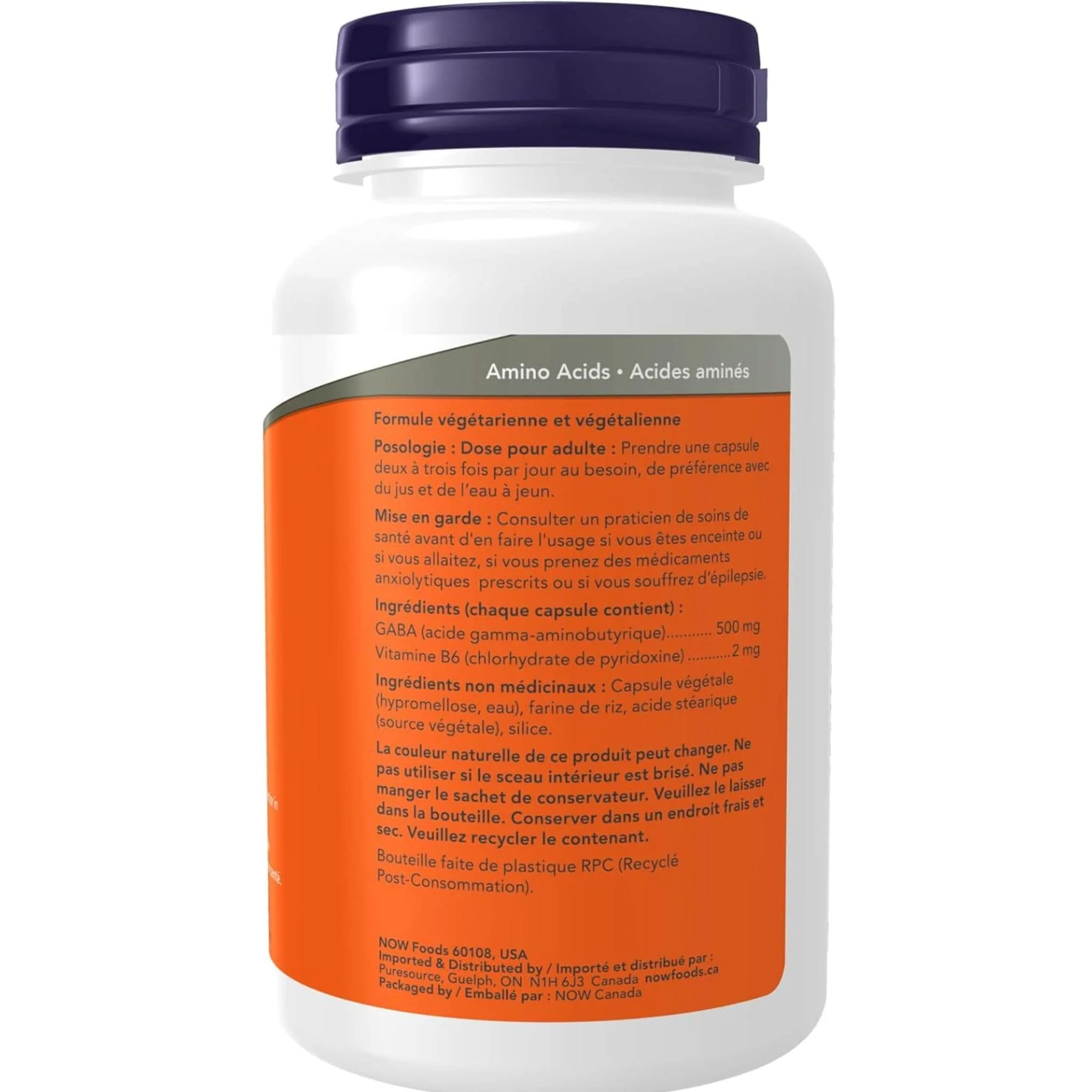 NOW GABA 500mg with Vitamin B6 Capsules - Image 4