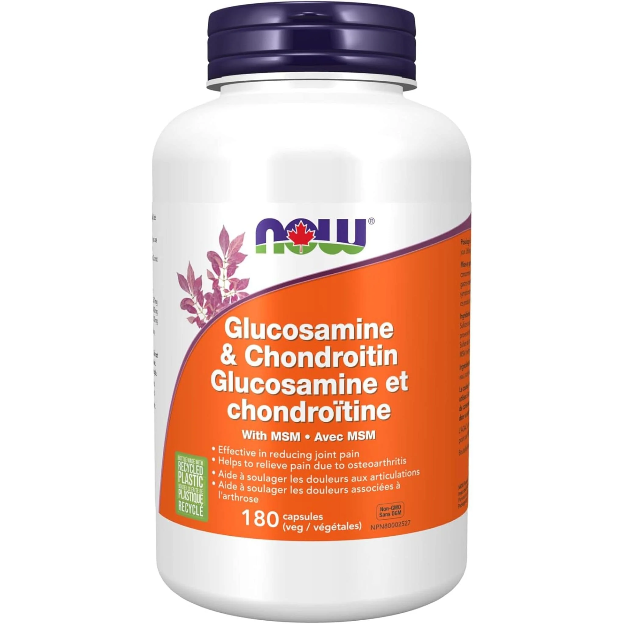 NOW Glucosamine & Chondroitin with MSM Capsules, 180 Capsules