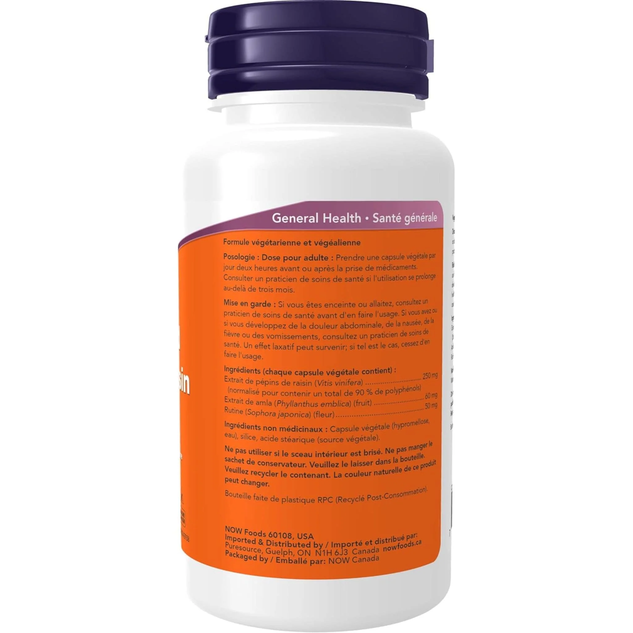 NOW Grape Seed Extract, 250mg, 90 VCaps - Image 3