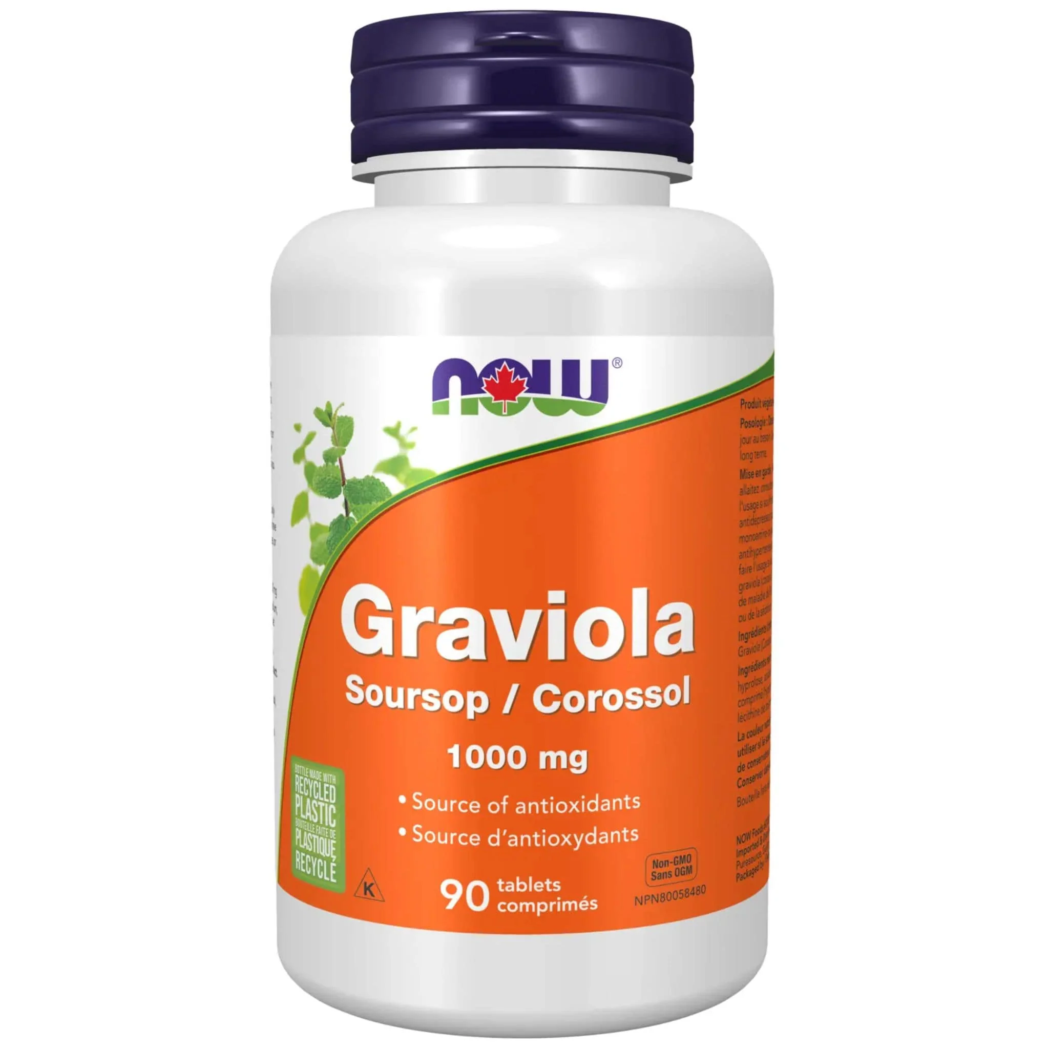 NOW Graviola Double Strength 1000mg, 90 Tablets