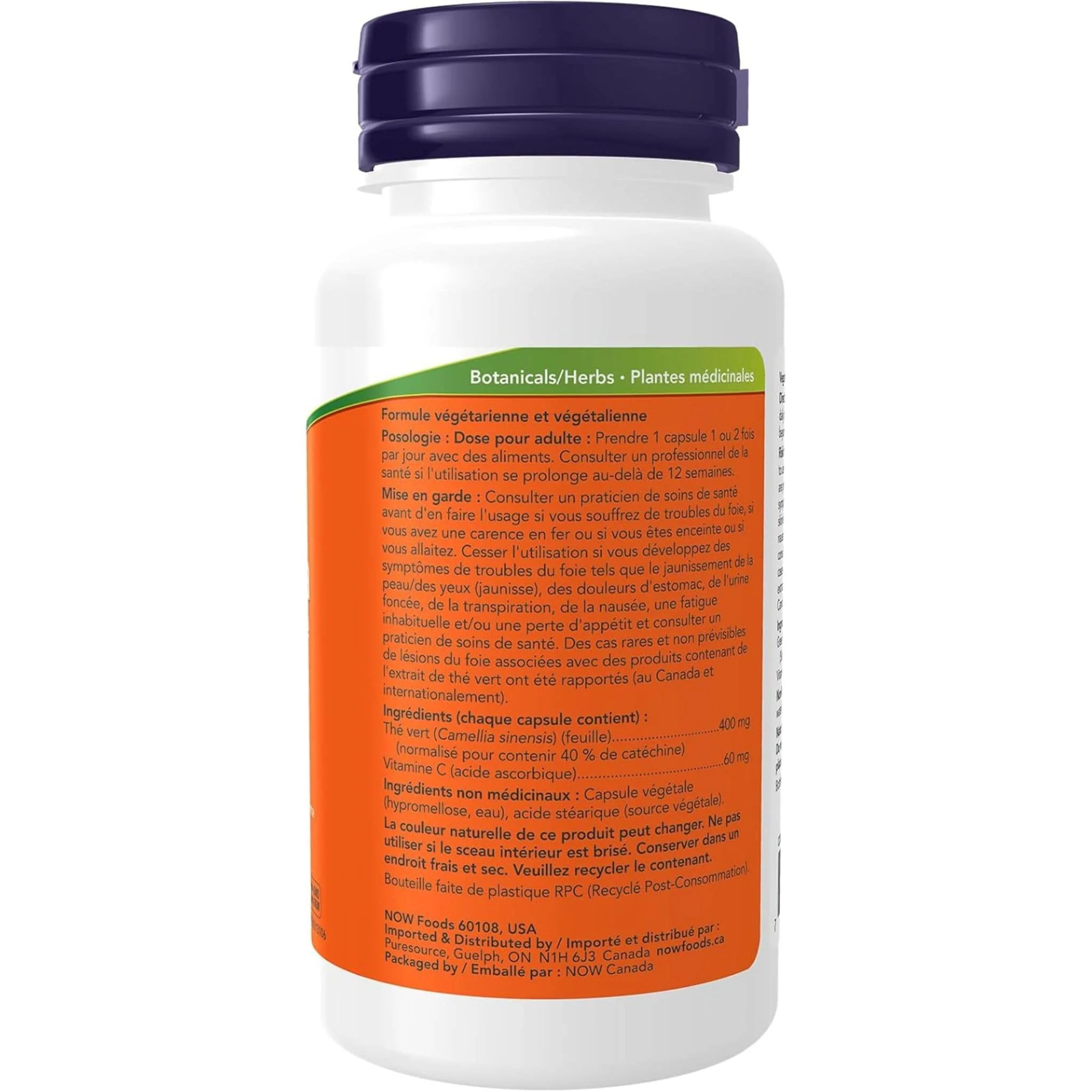 NOW Green Tea Extract 400mg, Concentrated, 40% Catechins, 60% Polyphenols, 100 Capsules - Image 4