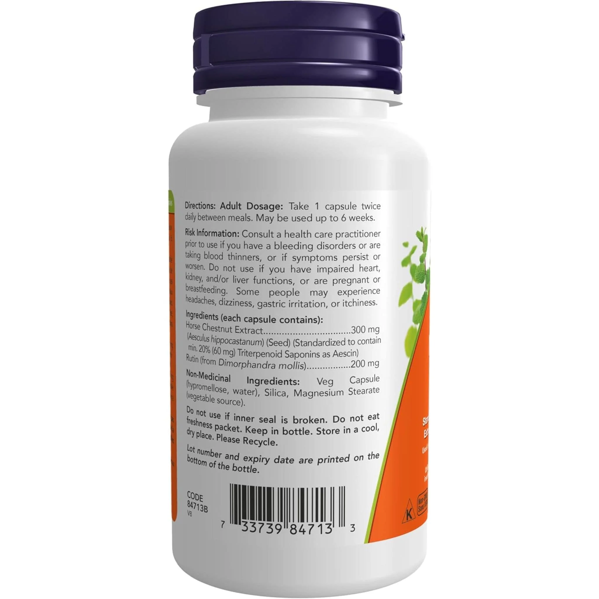 NOW Horse Chestnut, Standardized Extract, 300mg, 90 Capsules - Image 2